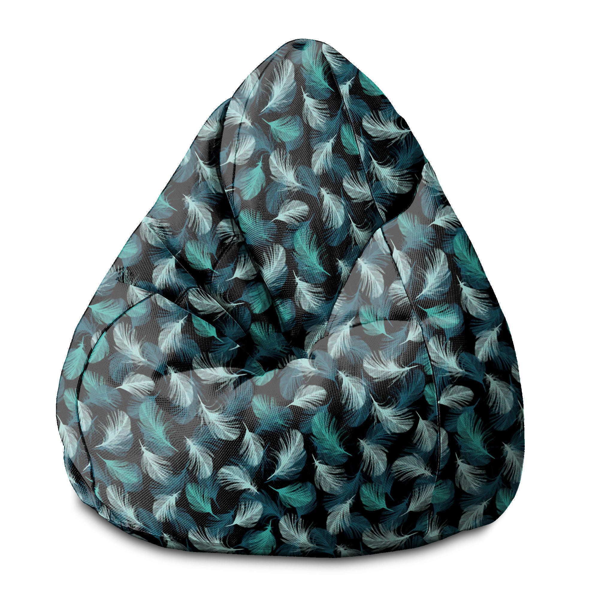 Puf Pearshape  Turkusowe Pióra