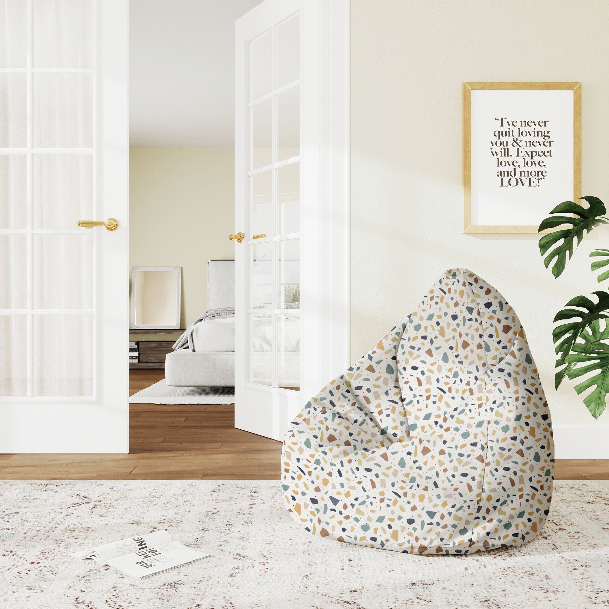 Puf Pearshape Vintage Terrazzo-M-Velvet