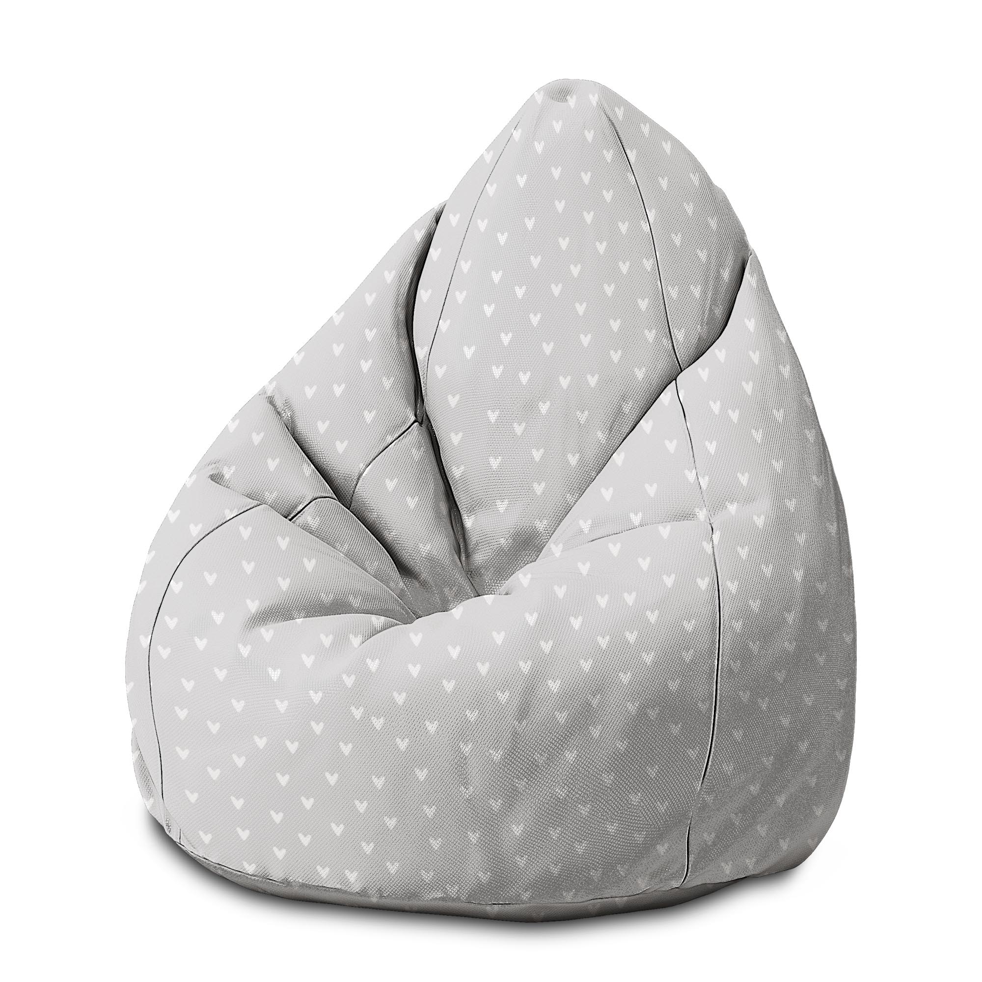 Puf Pearshape White Hearts-M-Velvet