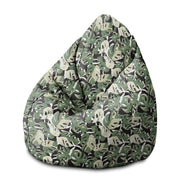 Puf Pearshape Zielono-Czarna Monstera-M-Velvet