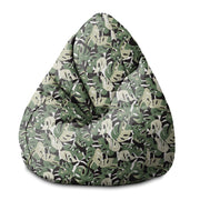 Puf Pearshape Zielono-Czarna Monstera-S-Oxford