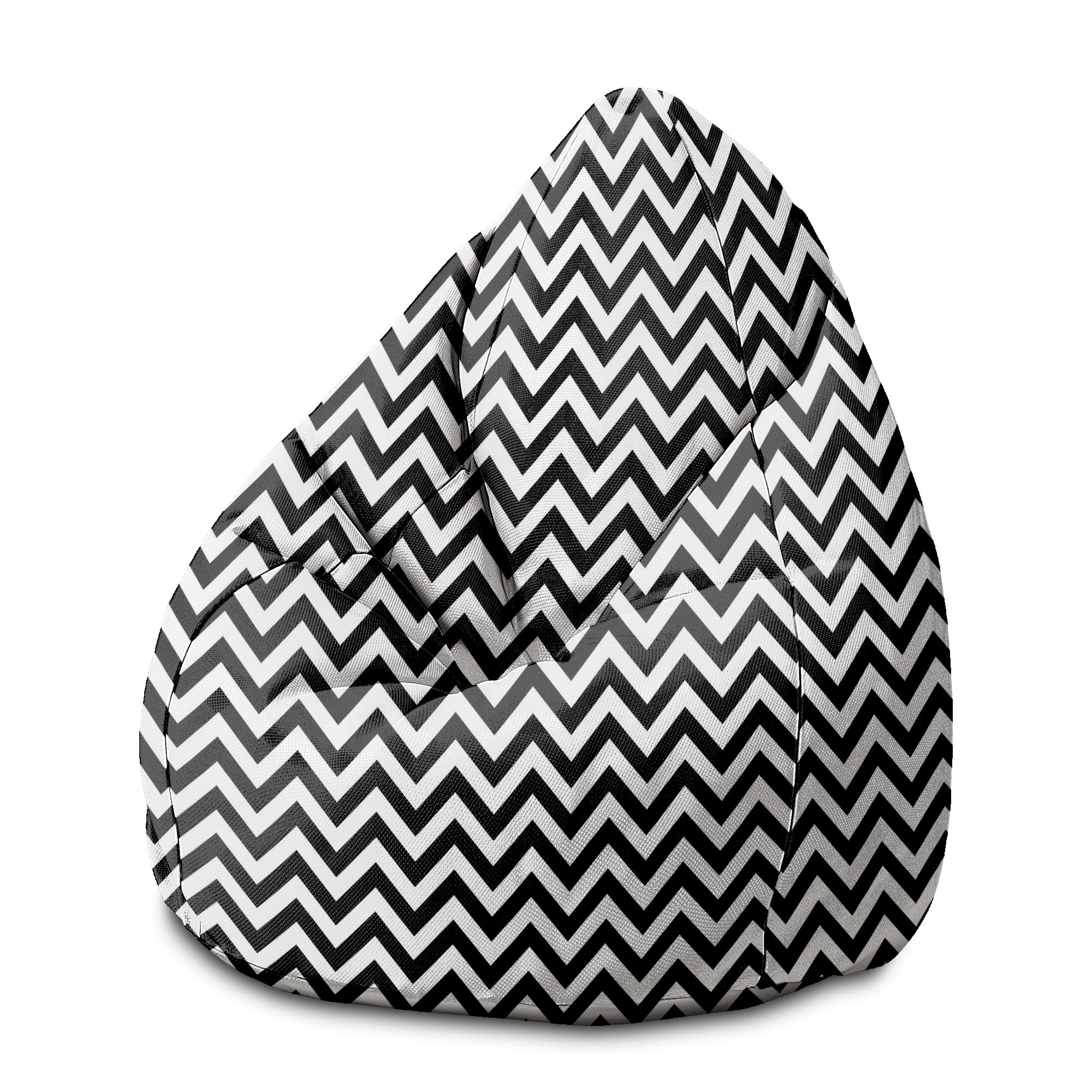 Puf Pearshape Zig Zag Black-M-Oxford
