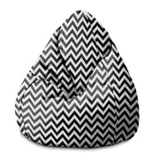 Puf Pearshape Zig Zag Black-S-Oxford