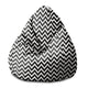 Puf Pearshape Zig Zag Black-S-Oxford