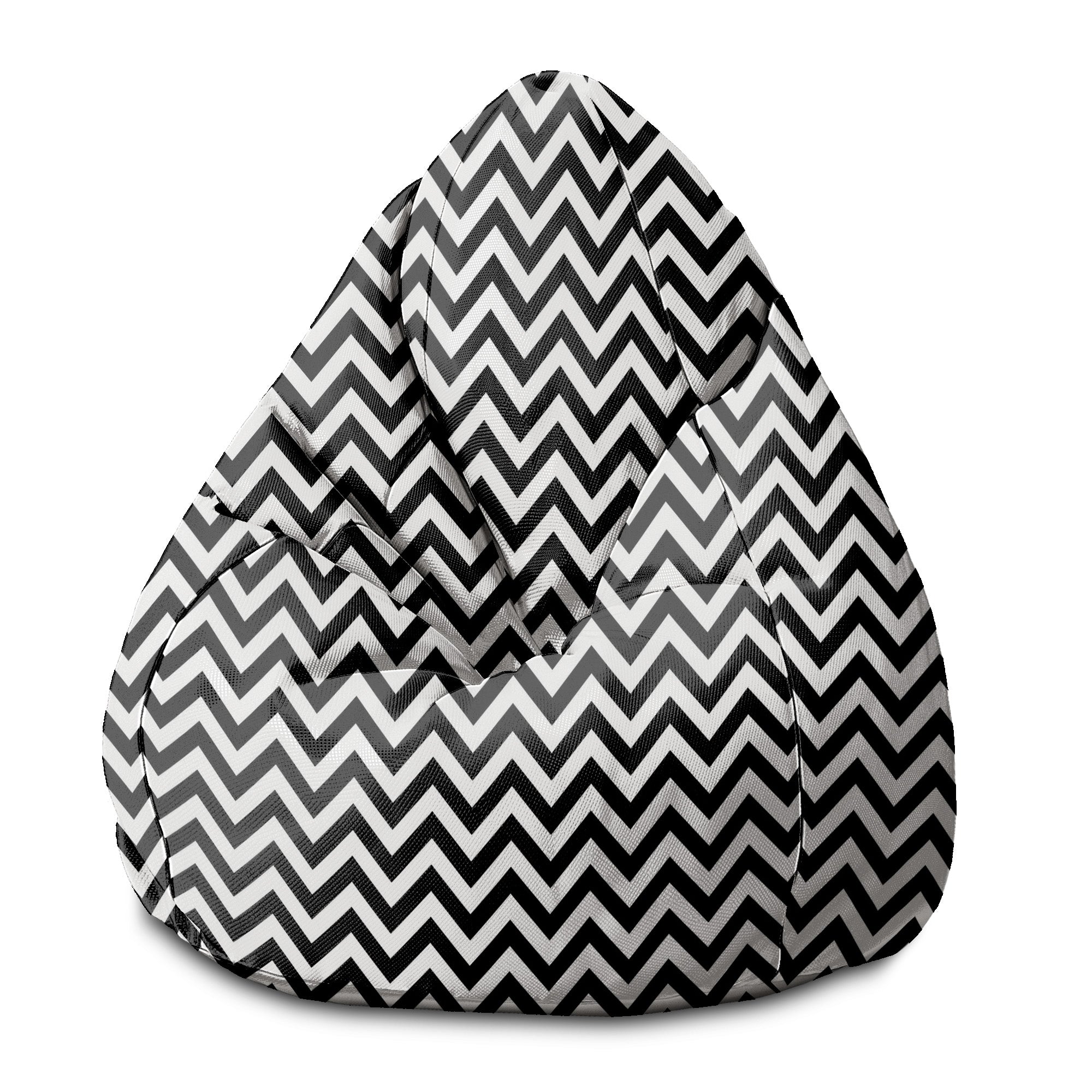 Puf Pearshape Zig Zag Black-S-Velvet