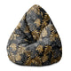 Pearshape Pouf Golden Monstera-S-Velvet