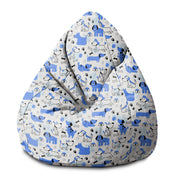 Puf Pearshape Blue Dogs-S-Velvet