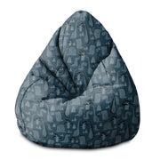 Puf Pearshape Dark Cartoon Style Dinosaur-S-Velvet