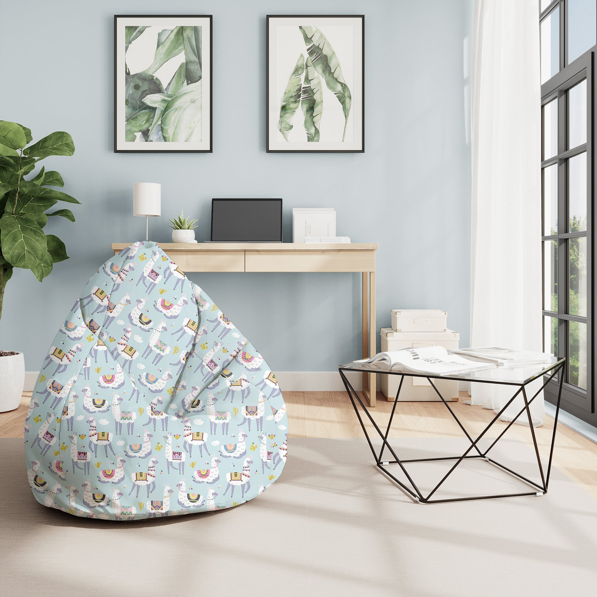 Puf Pearshape Llama and Cactus-M-Oxford