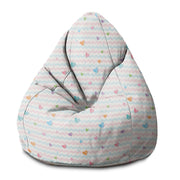 Puf Pearshape Pastel Hearts-S-Velvet