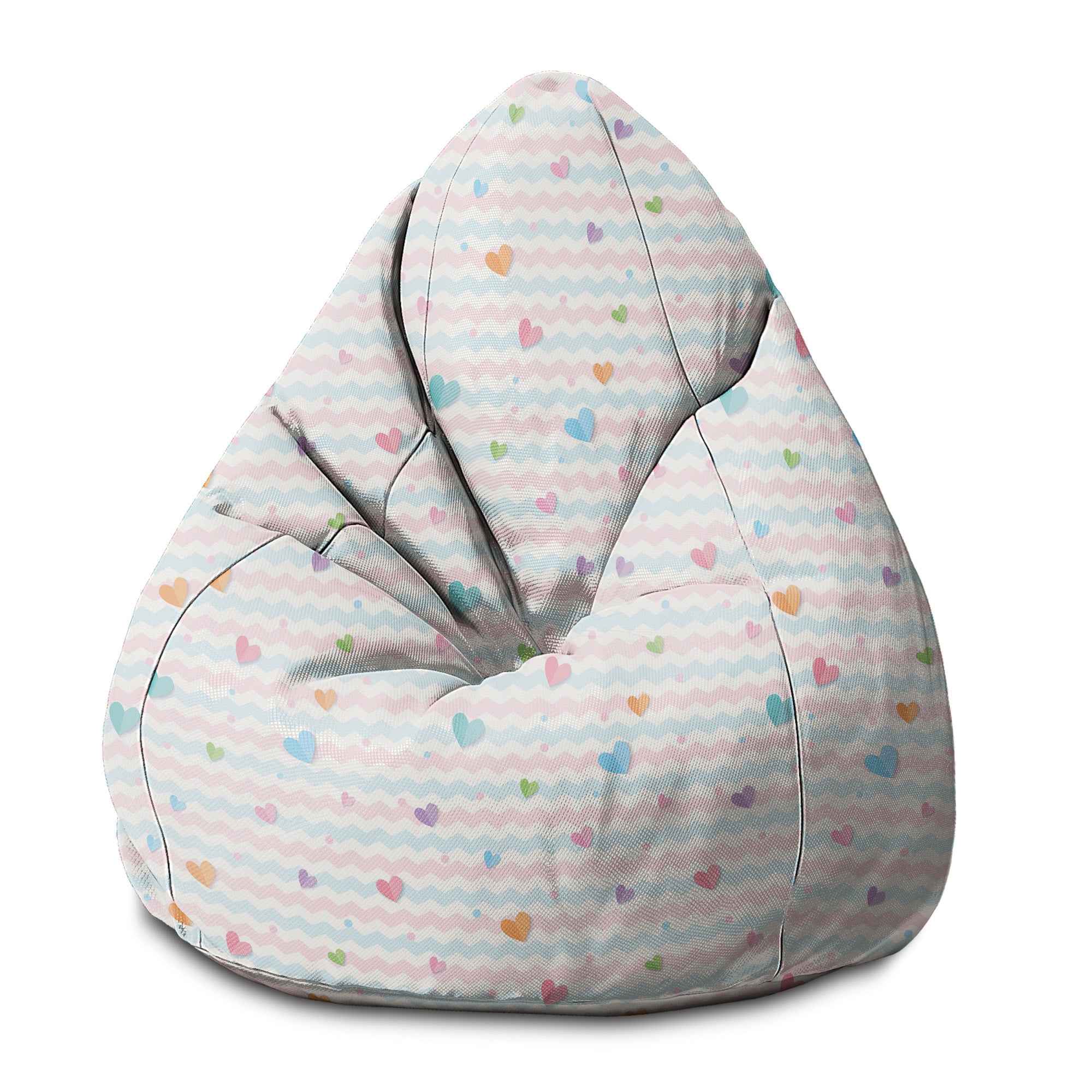 Puf Pearshape Pastel Hearts-S-Velvet