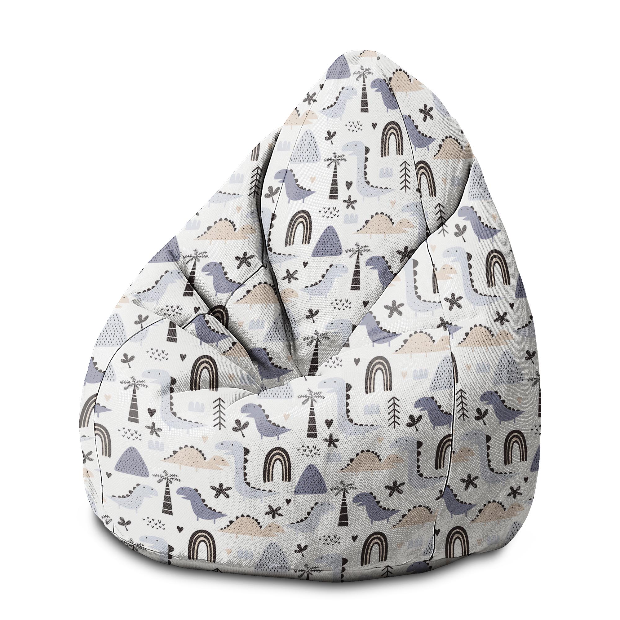 Sedací vak Pearshape Pastelové Detské Dinosaury-M-Velvet