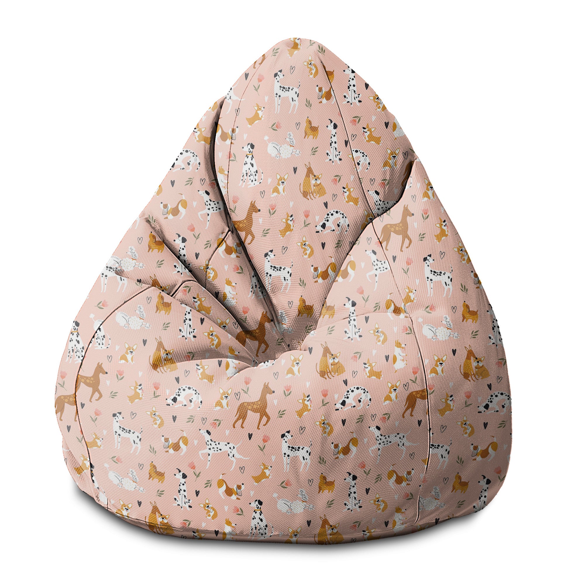 Puf Pearshape Pink Cartoon Dogs