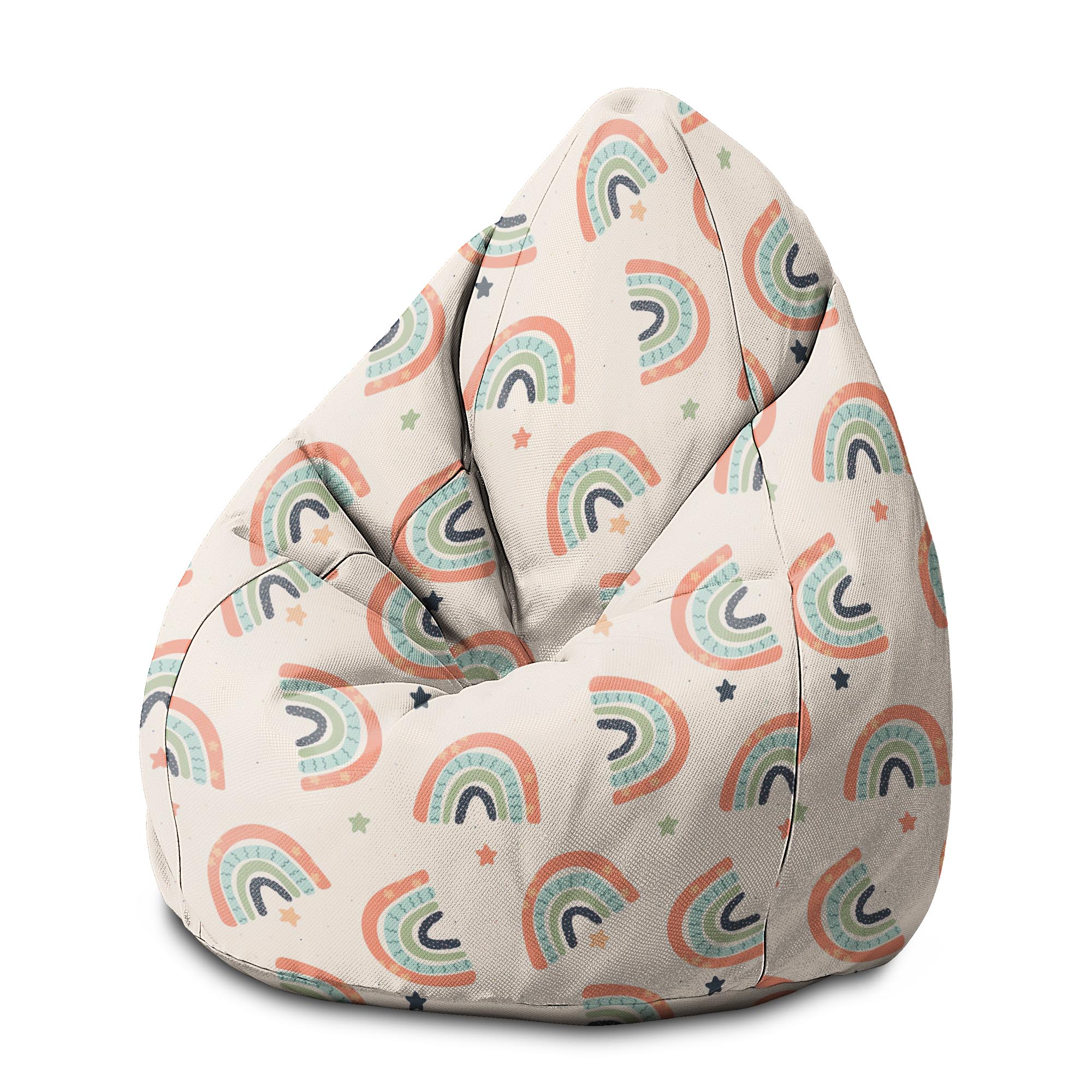 Puf Pearshape Boho Rainbow with Stars-M-Oxford