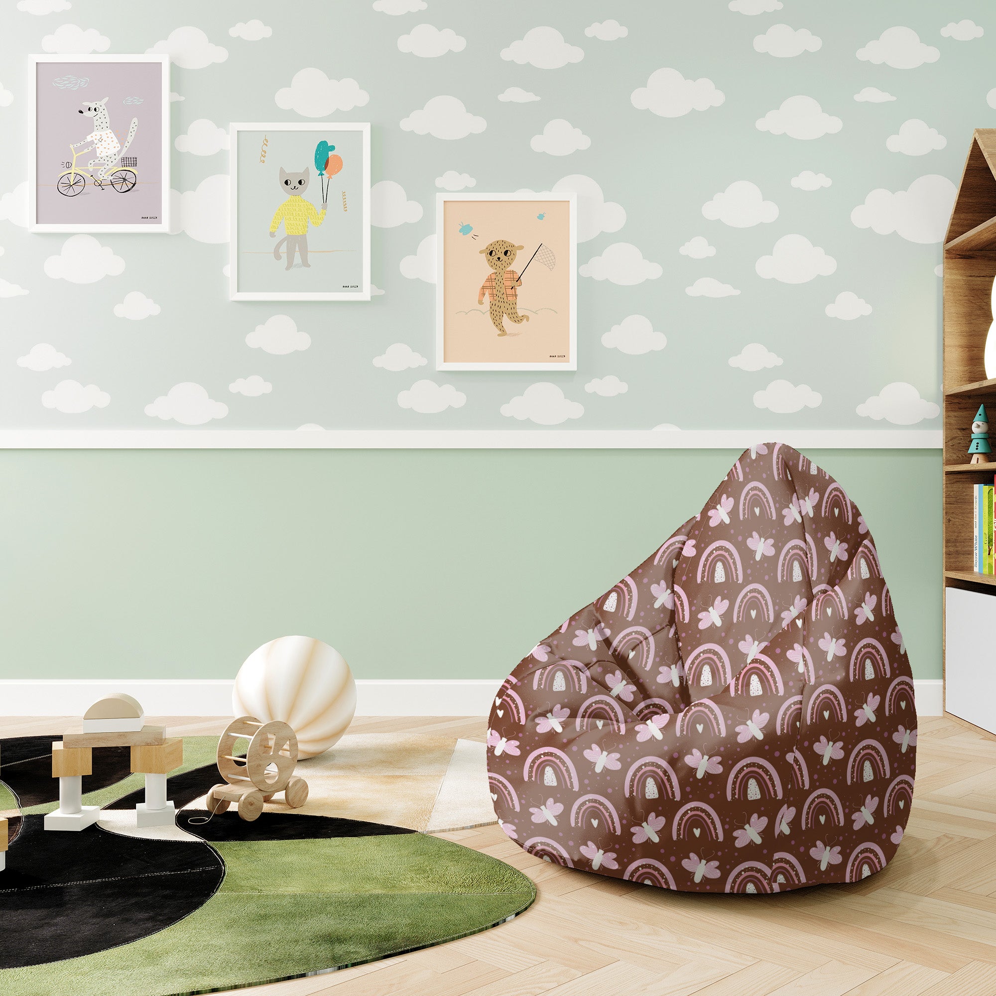 Puf Pearshape Butterflies and Rainbows