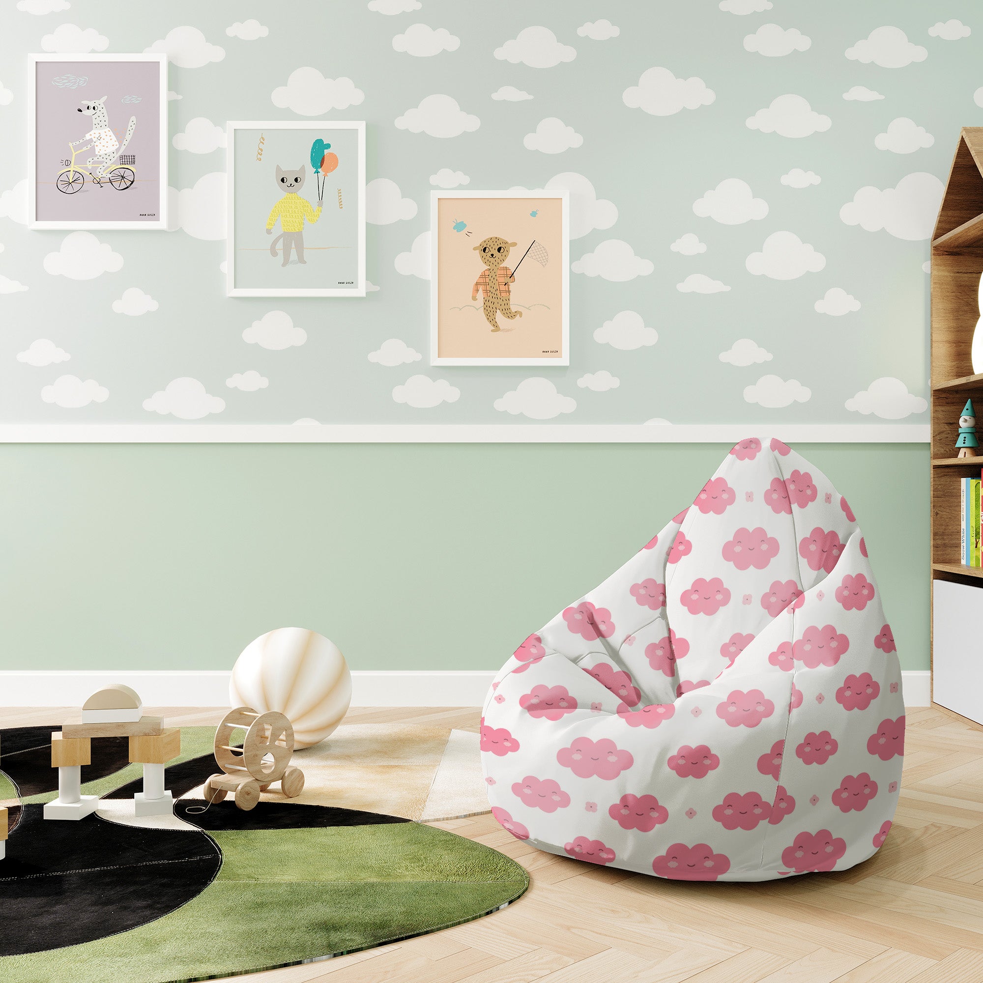 Puf Pearshape Cloudy Sunny-S-Oxford