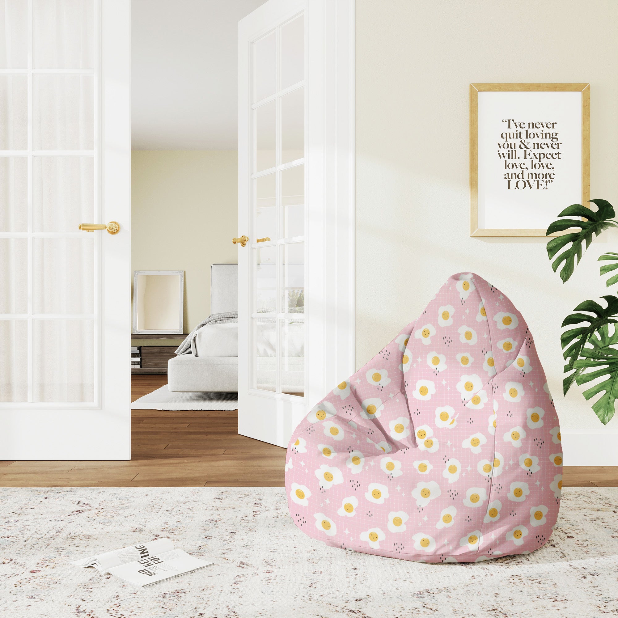 Sedací vak Pearshape Cute Egg-M-Velvet