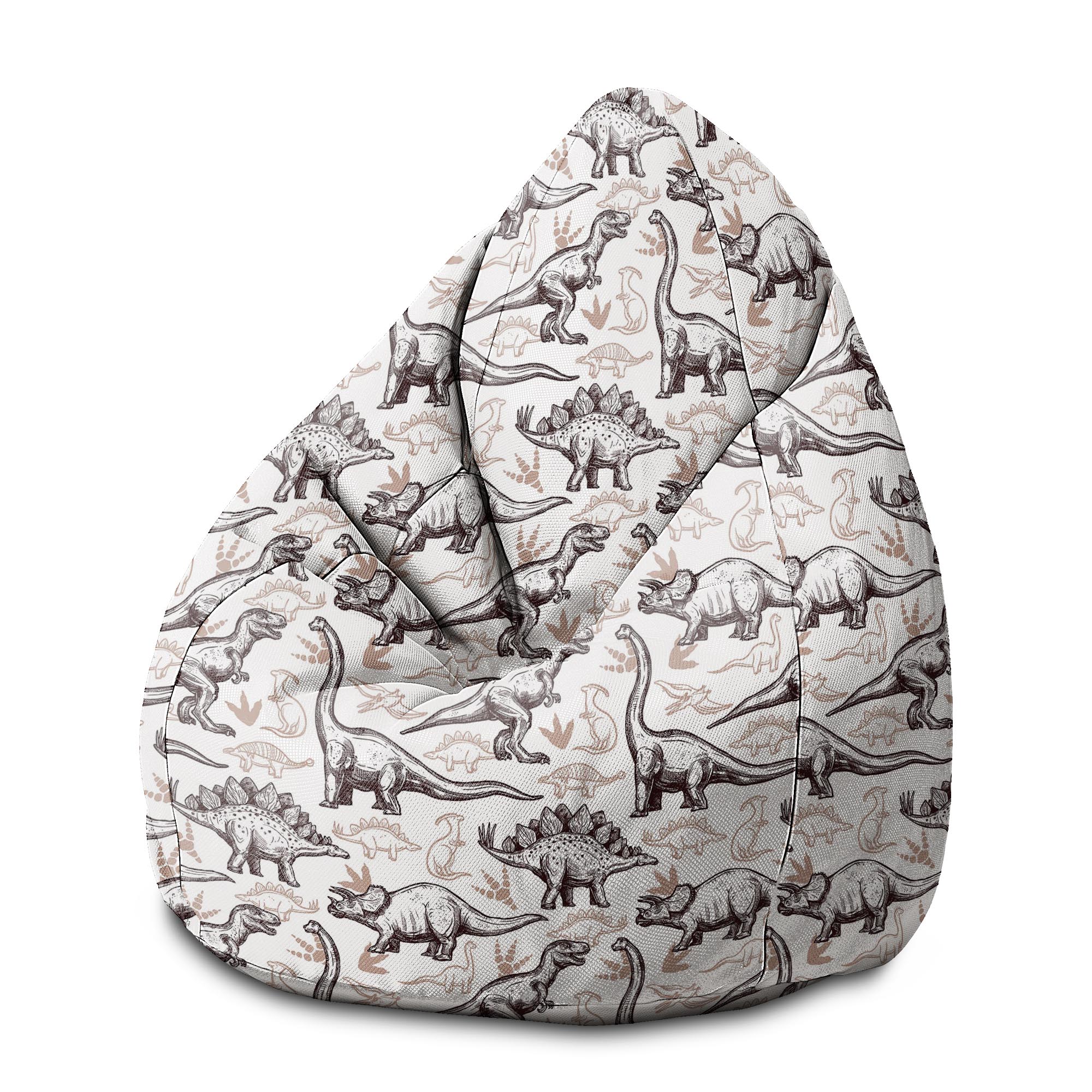 Puf Pearshape Dinosaurs Footprints-S-Velvet