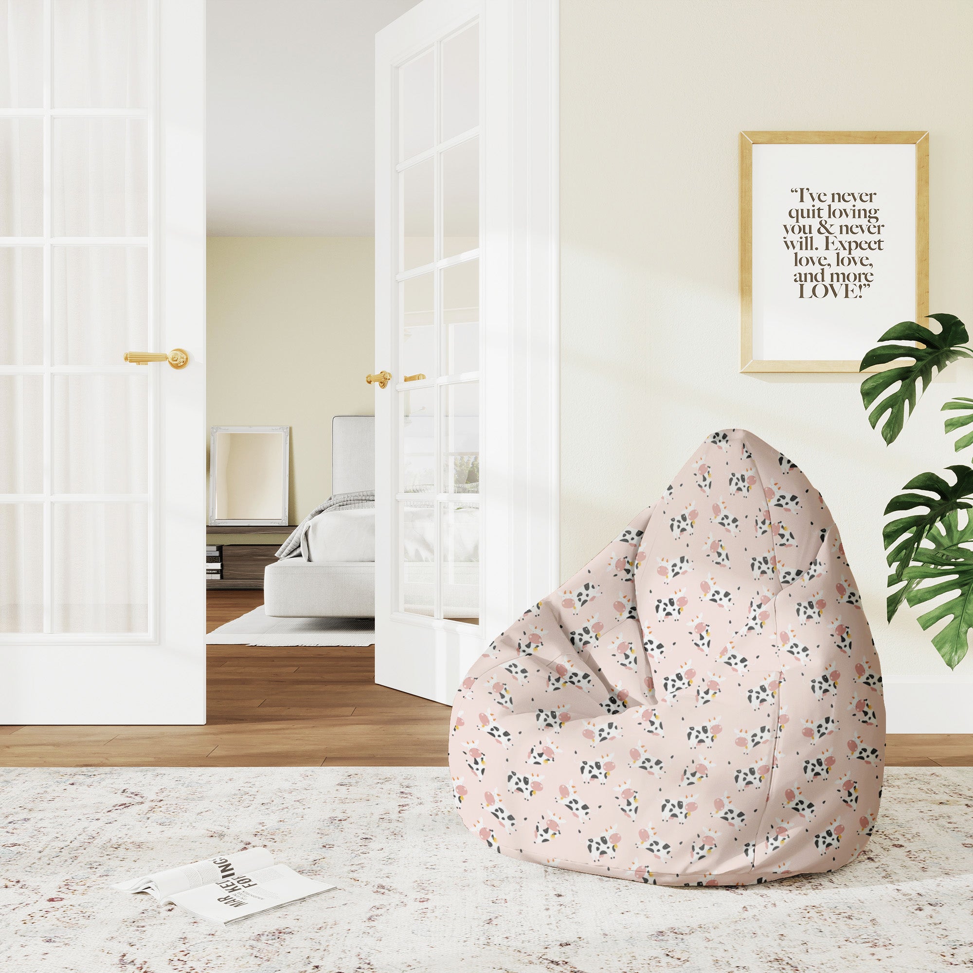 Pearshape Happy Cow-M Oxford Pouf