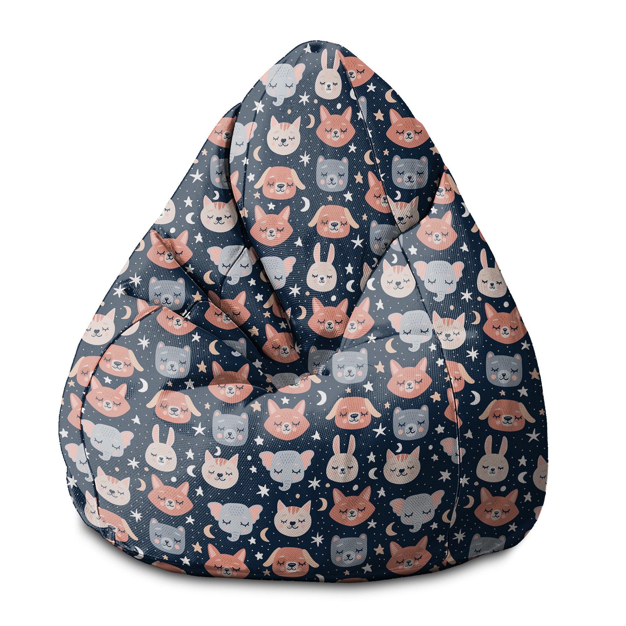 Pearshape Sleeping Animals Pouf-S-Velvet