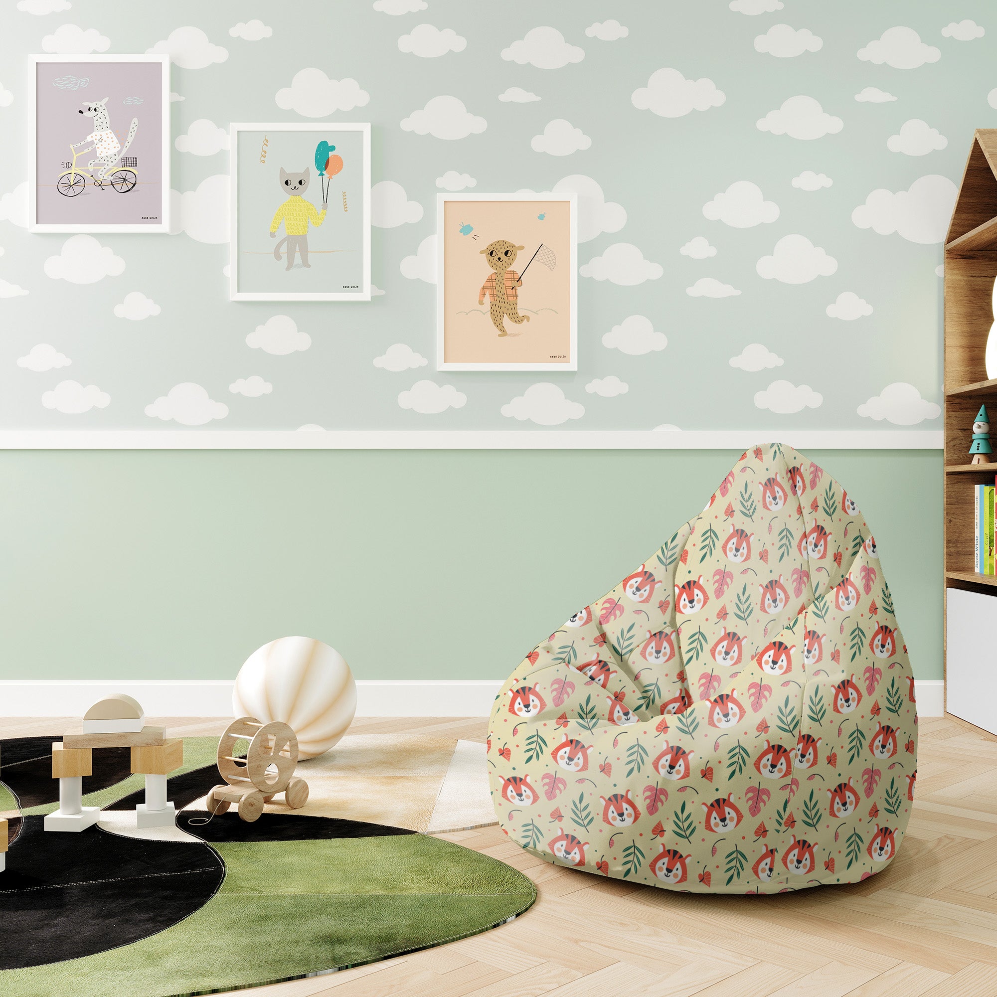 Puf Pearshape Tiger Pattern
