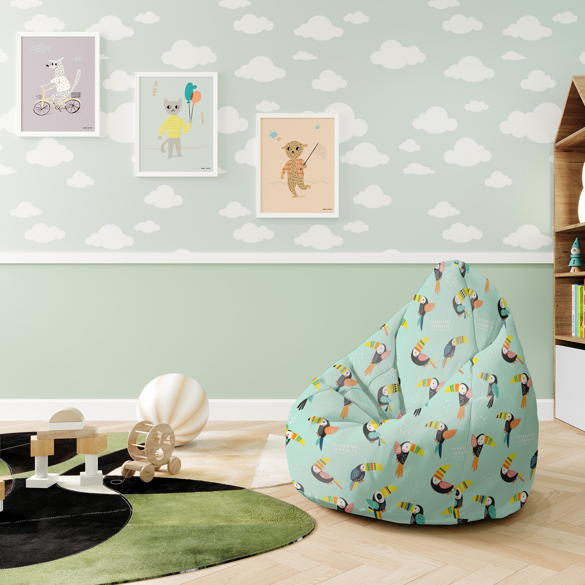 Puf Pearshape Toucans-S-Oxford