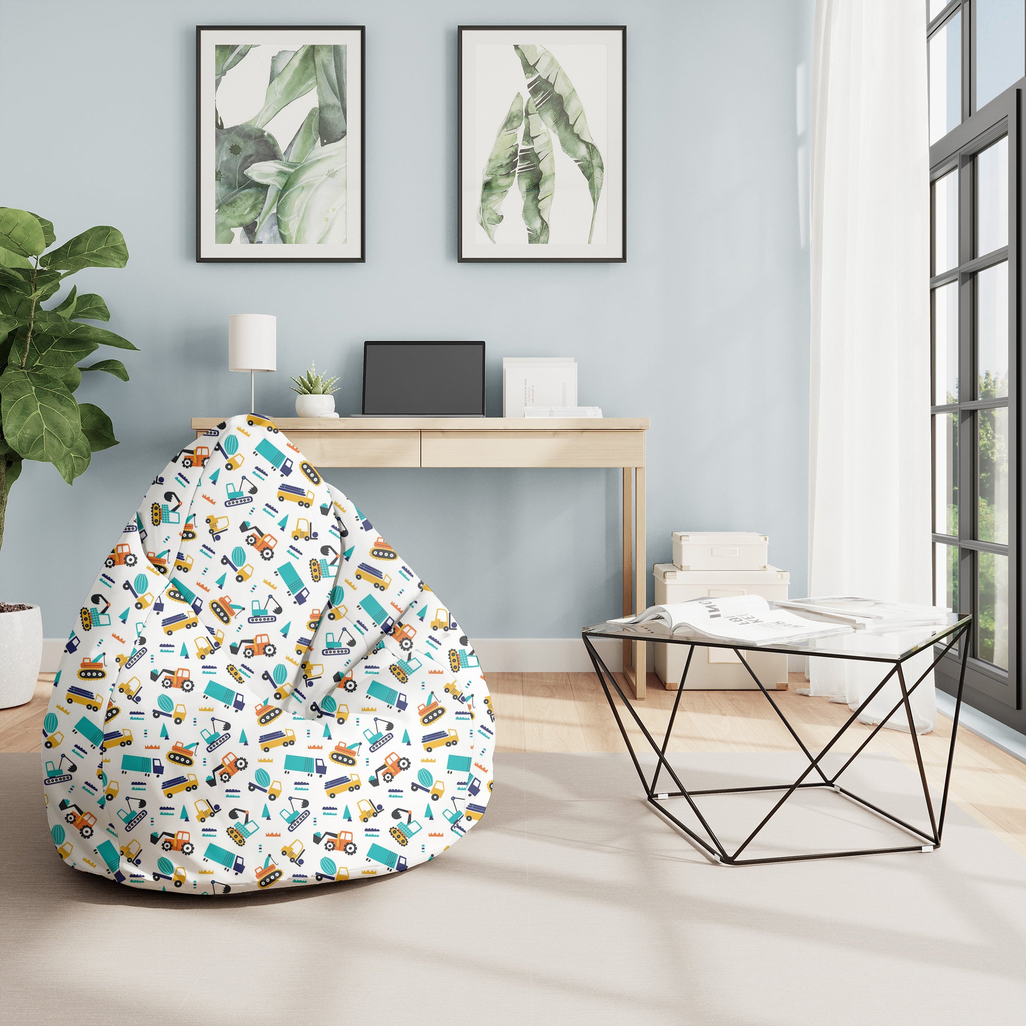 Puf Pearshape Vehicle Pattern-M-Velvet