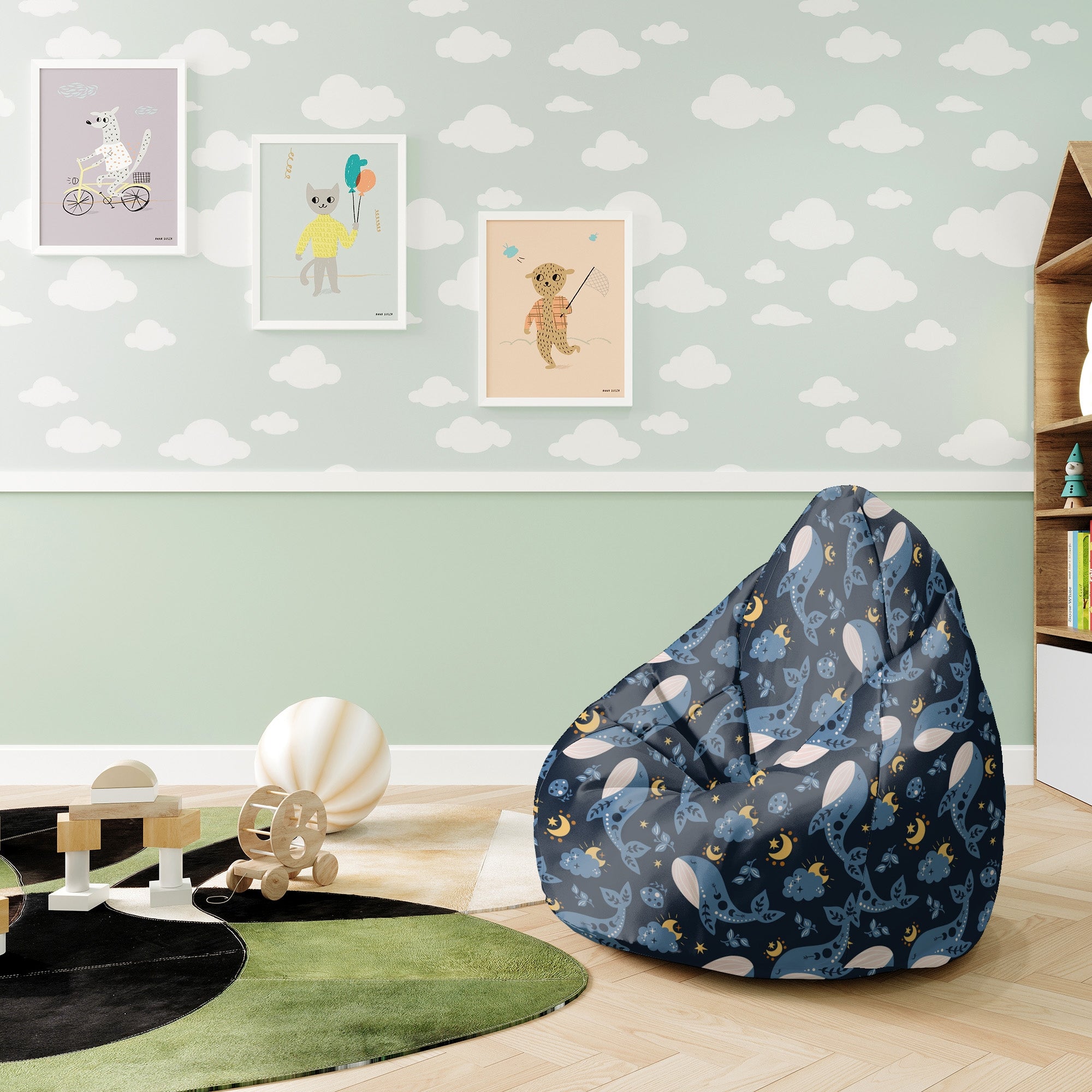 Puf Pearshape Whales-S-Velvet