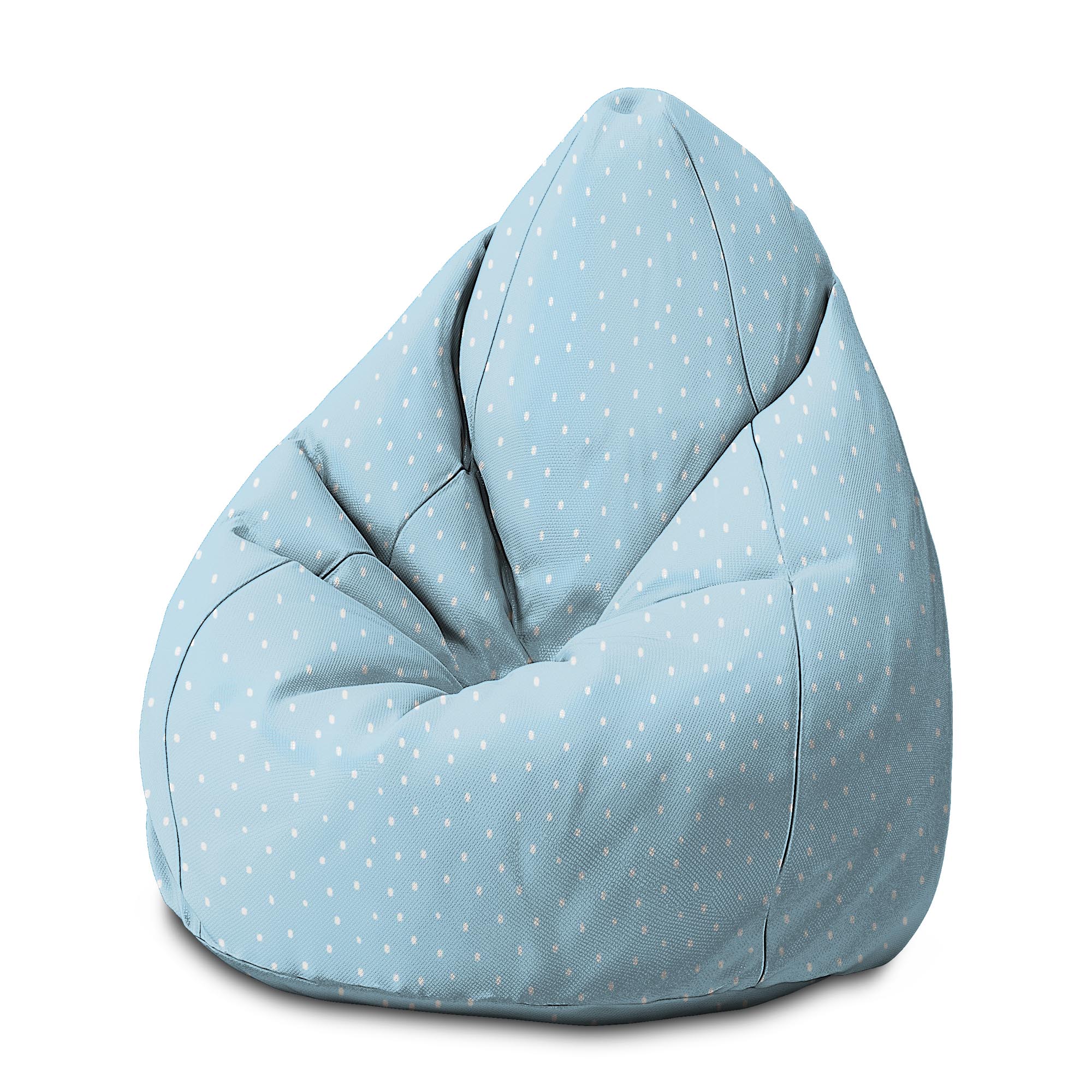 Sedací vak Pearshape Biela bodka na modrom-M-Velvet