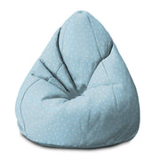 Puf Pearshape White Dot on Blue