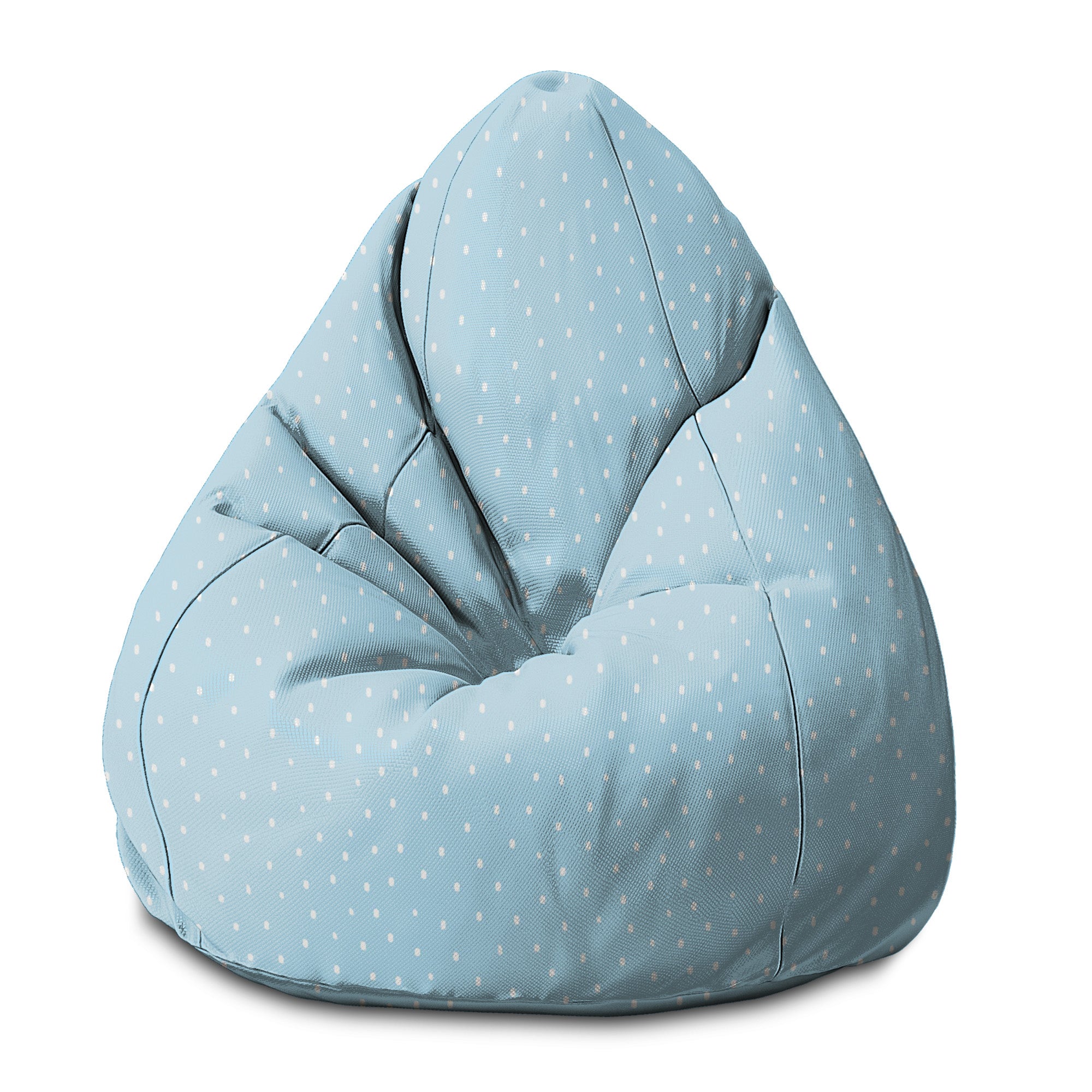 Puf Pearshape White Dot on Blue