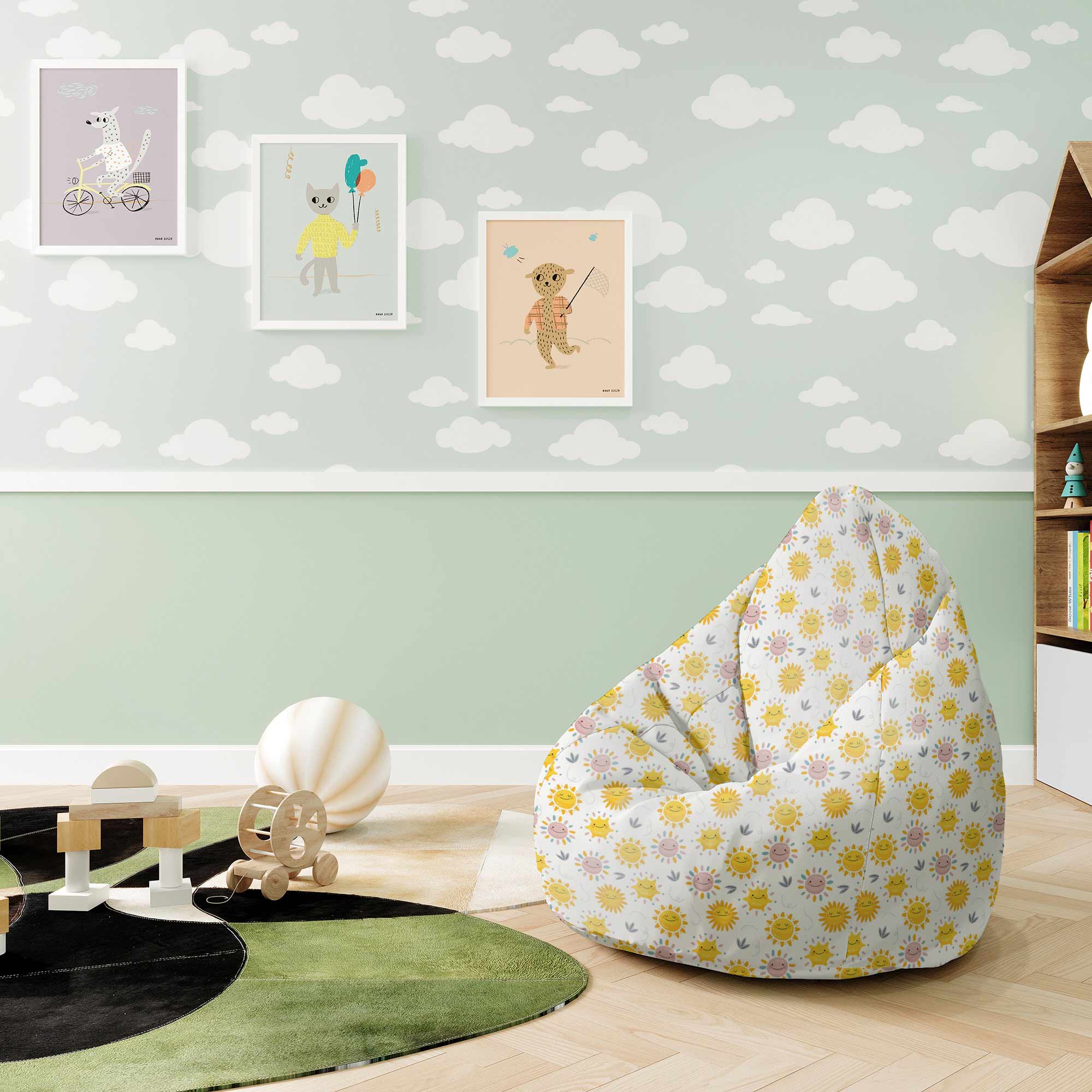 Puf Pearshape Sunny Morning-S-Velvet