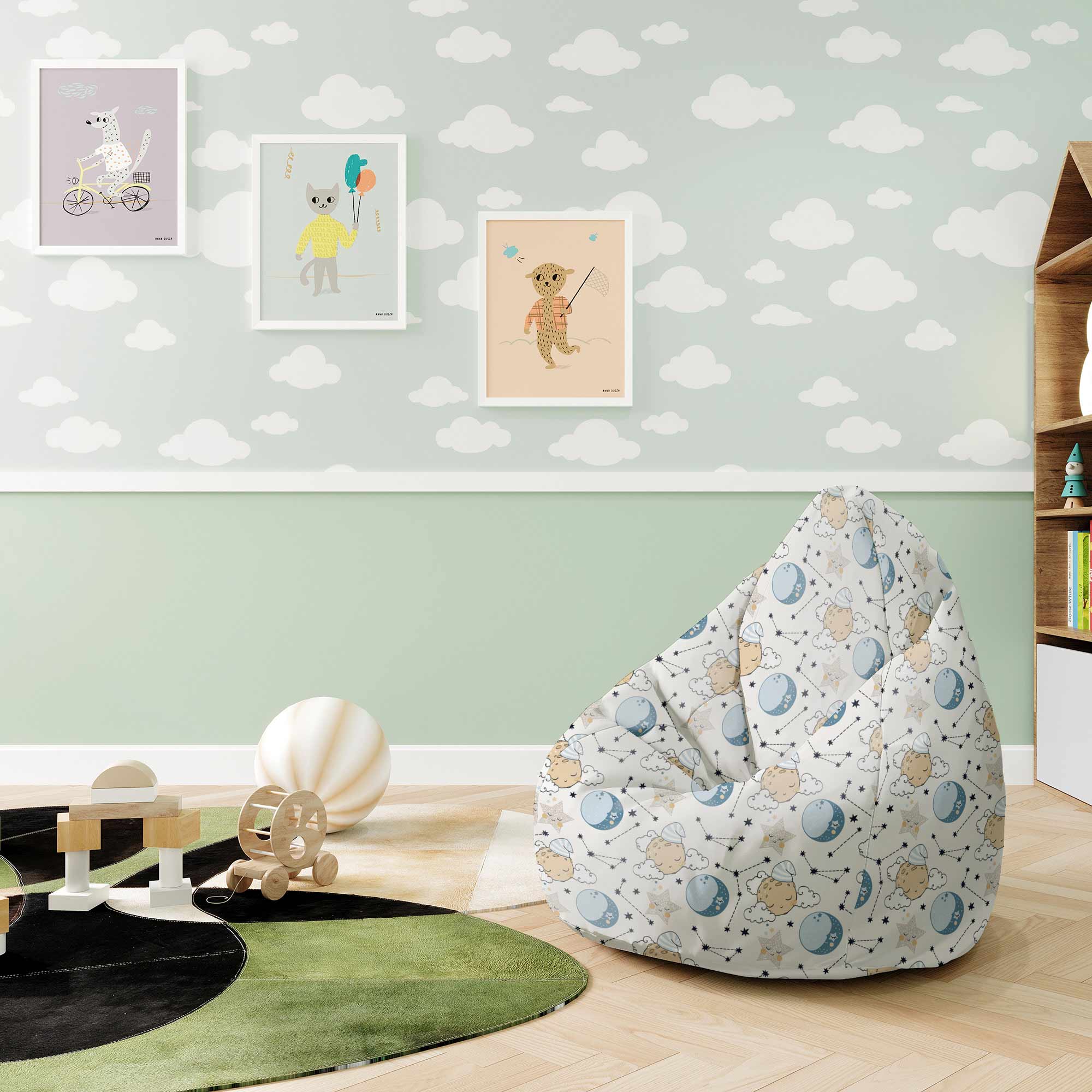 Puf Pearshape Sleeping Moon-S-Velvet