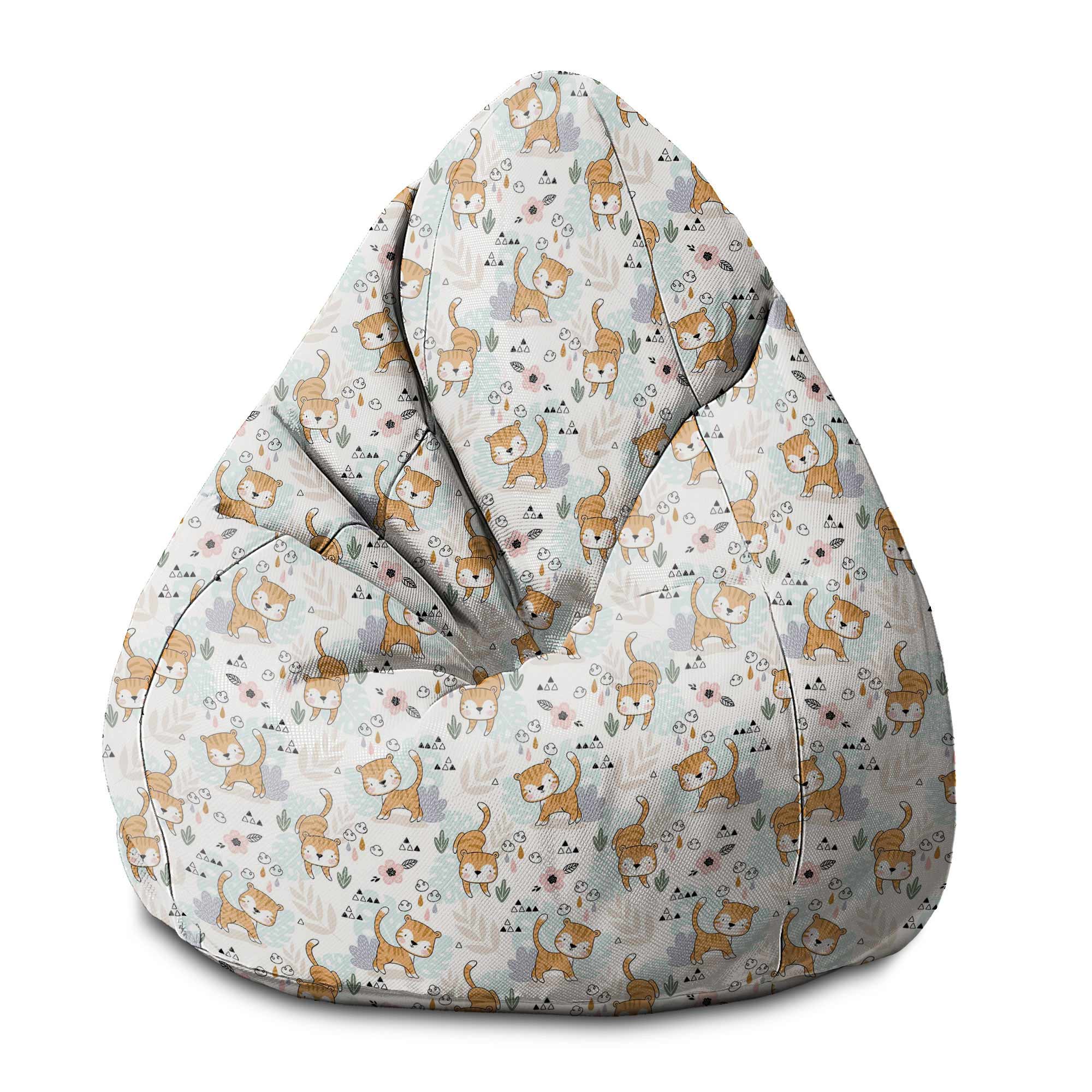 Puf Birnenform Spielender Tiger-S-Samt