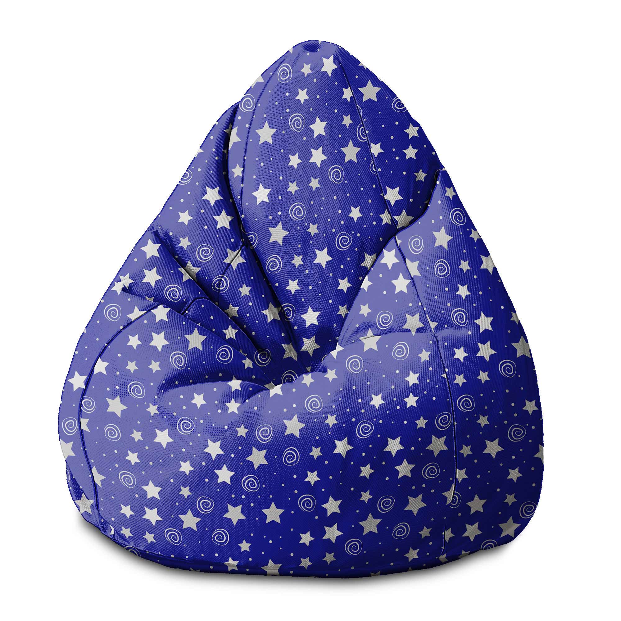 Puf Pearshape Night Sky Pattern-S-Velvet