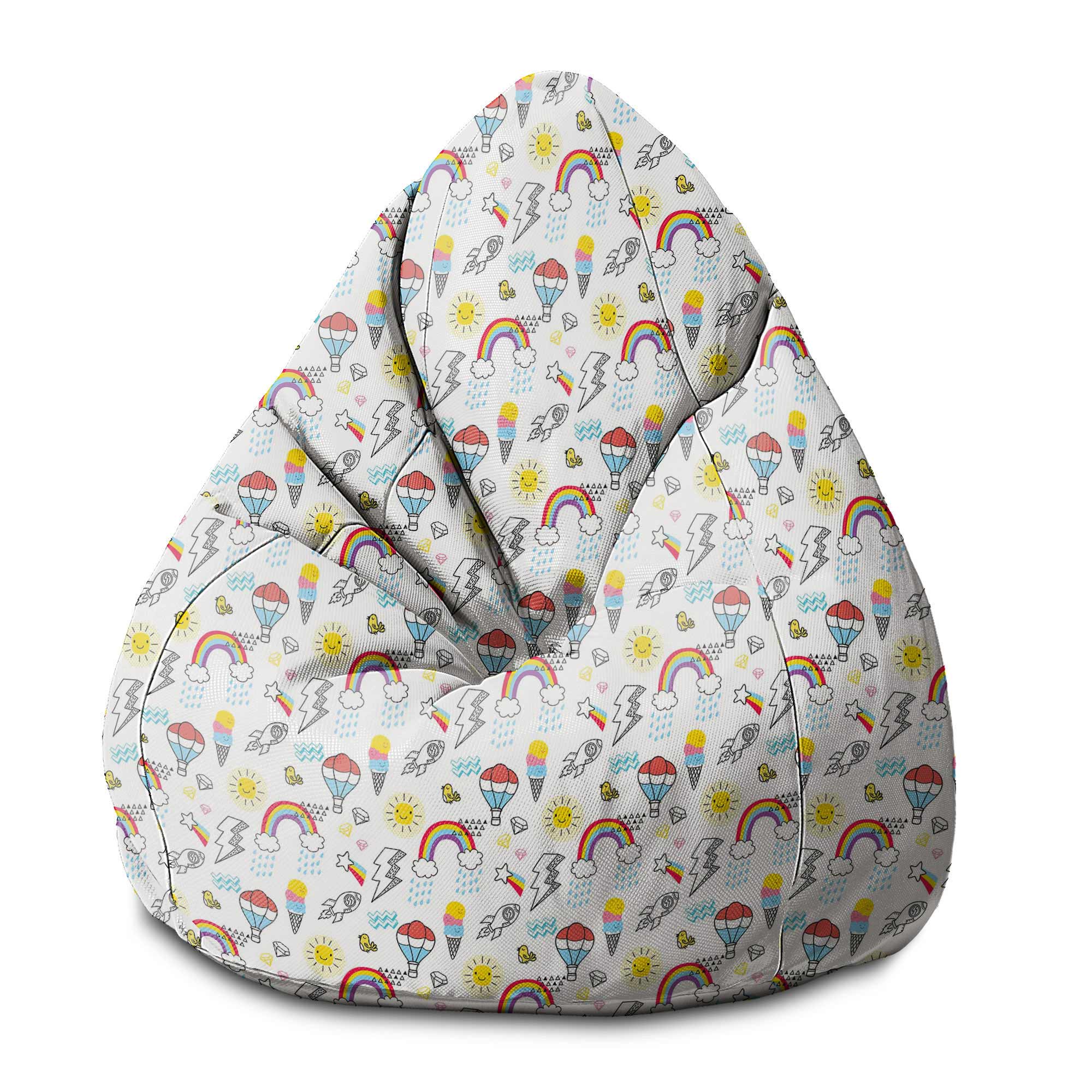 Puf Pearshape Ballons and Rainbows-S-Oxford