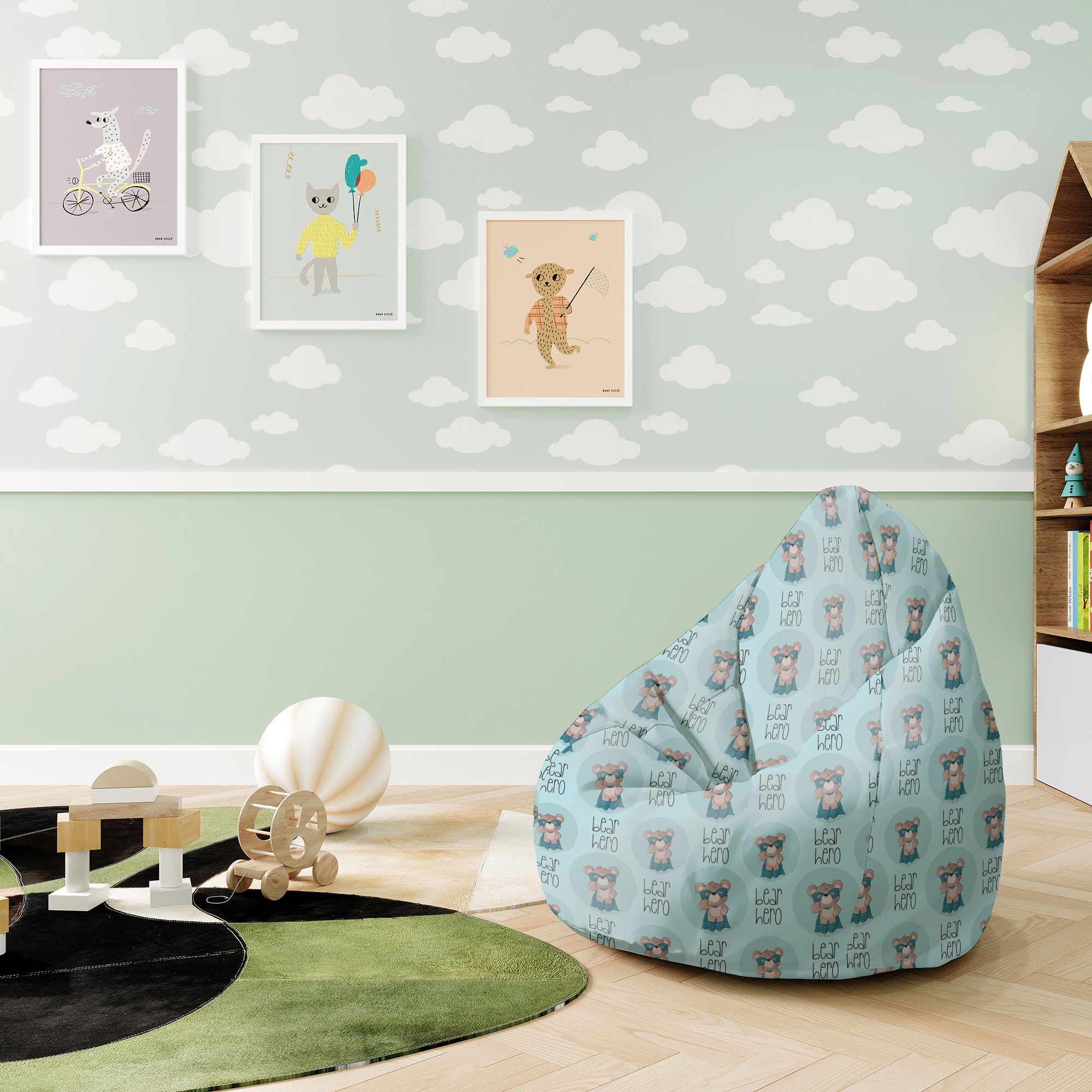 Puf Pearshape Bear Hero-S-Velvet