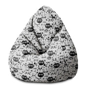 Puf Pearshape Black and White Cats-S-Velvet