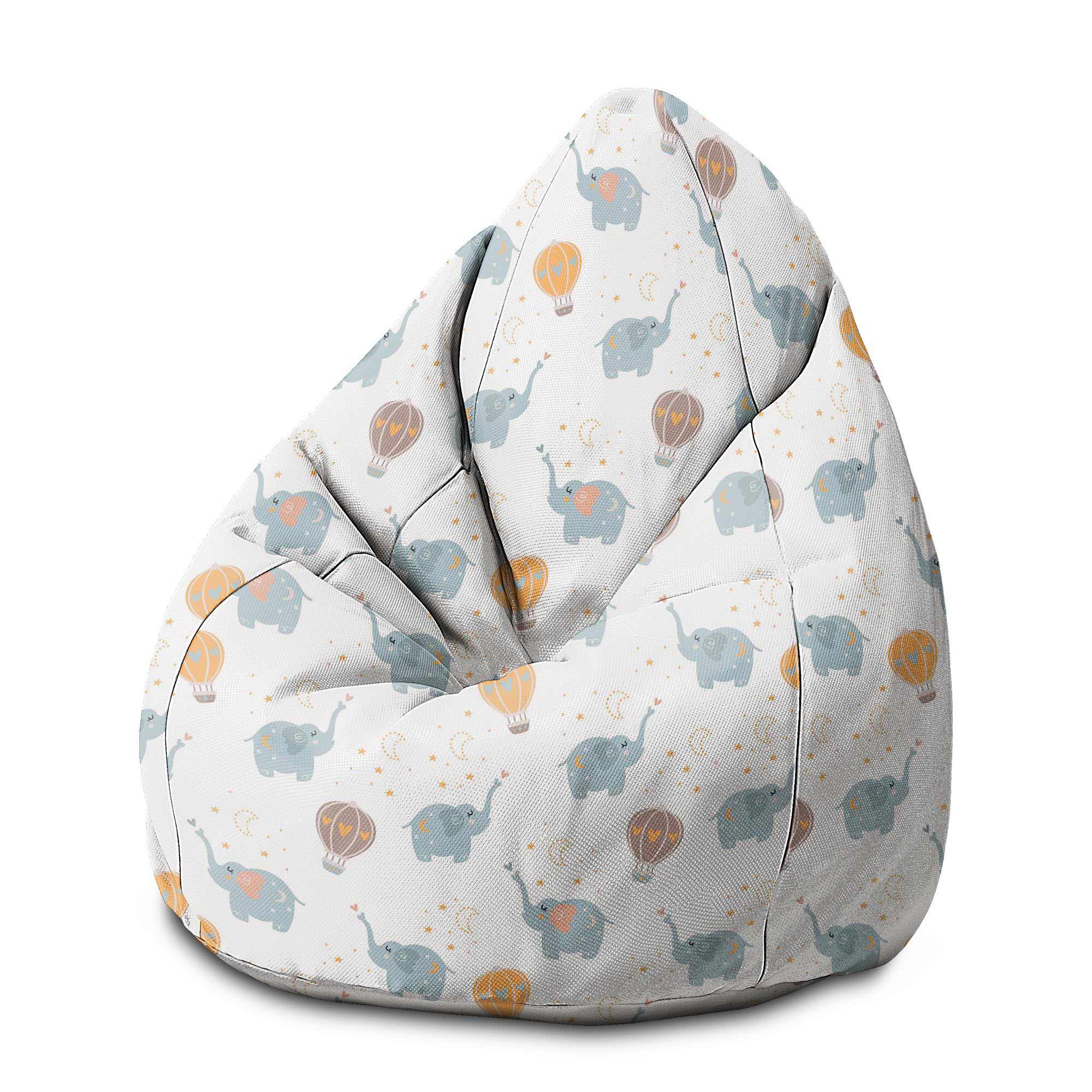 Puf Pearshape Blue Elephant-M-Velvet