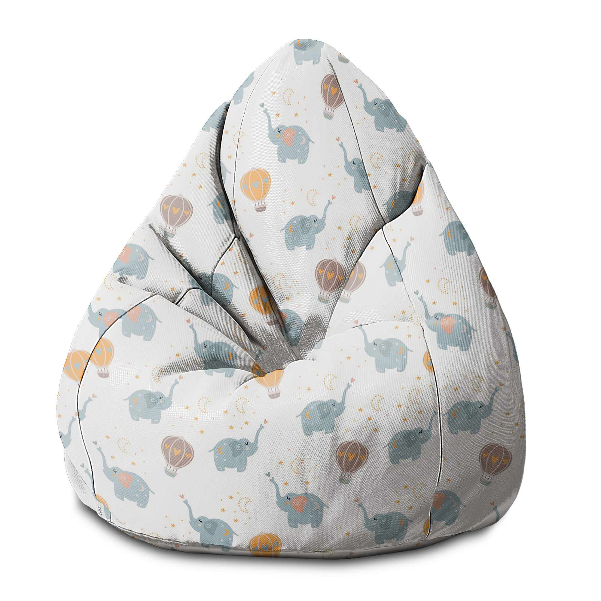 Puf Birnenform Blauer Elefant