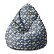 Pearshape Blue Planes-S Velvet Pouf
