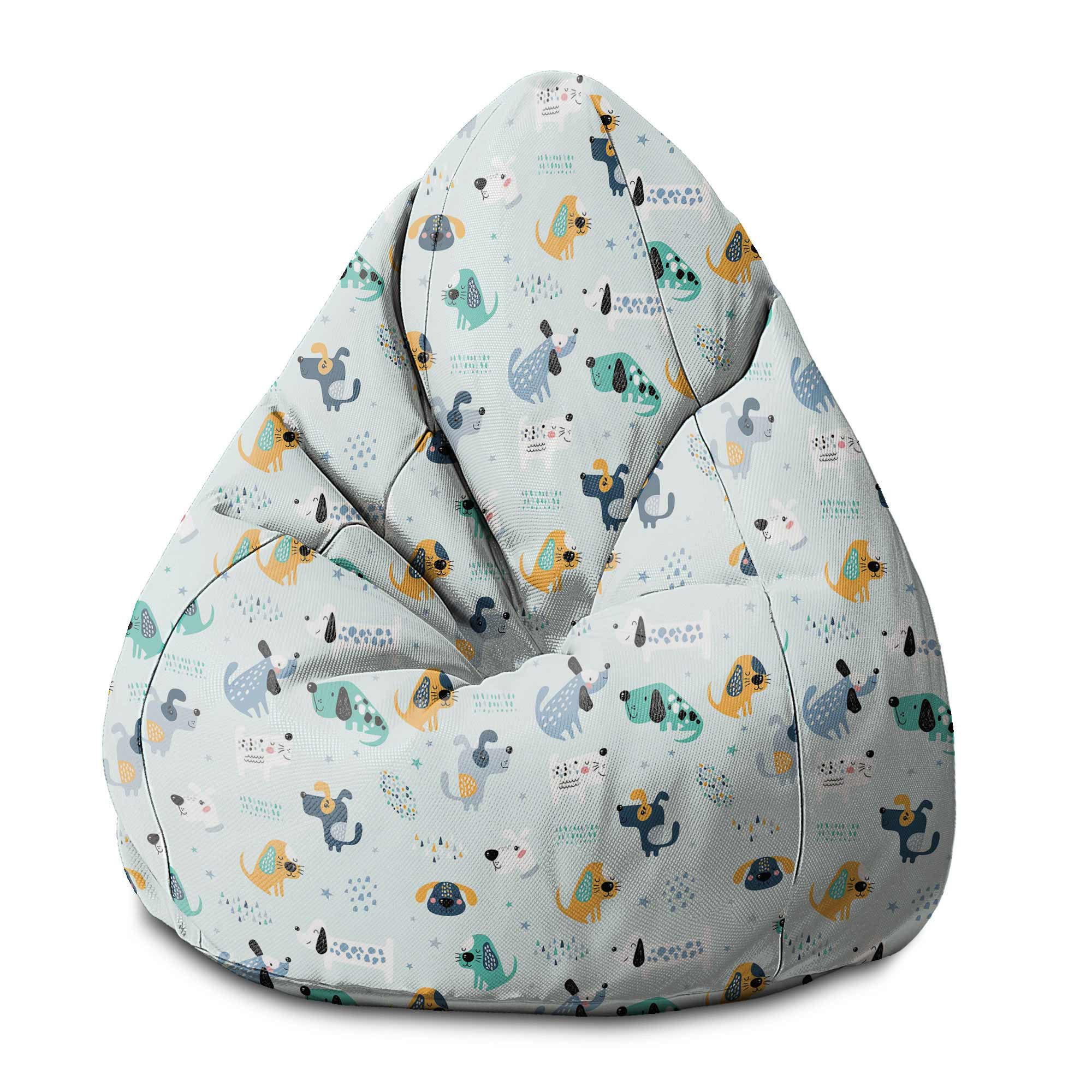 Puf Pearshape Cartoon Colorful Dogs-S-Velvet