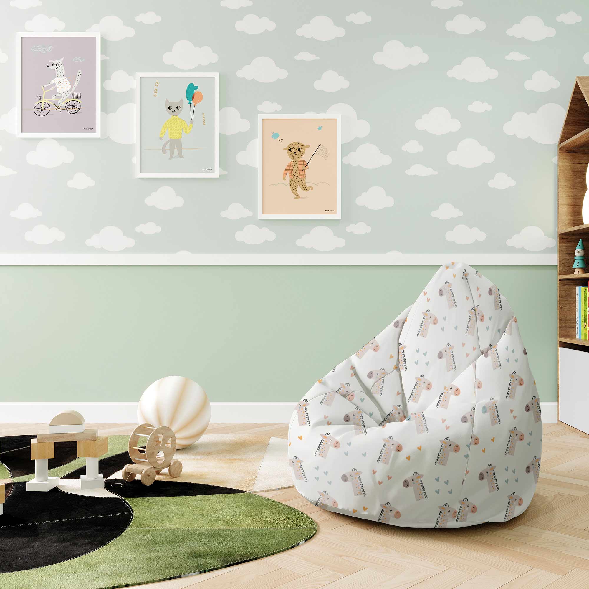 Puf Pearshape Cute Giraffe-S-Velvet