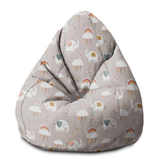 Puf Pearshape Elephant and Rainbow Clouds-S-Velvet