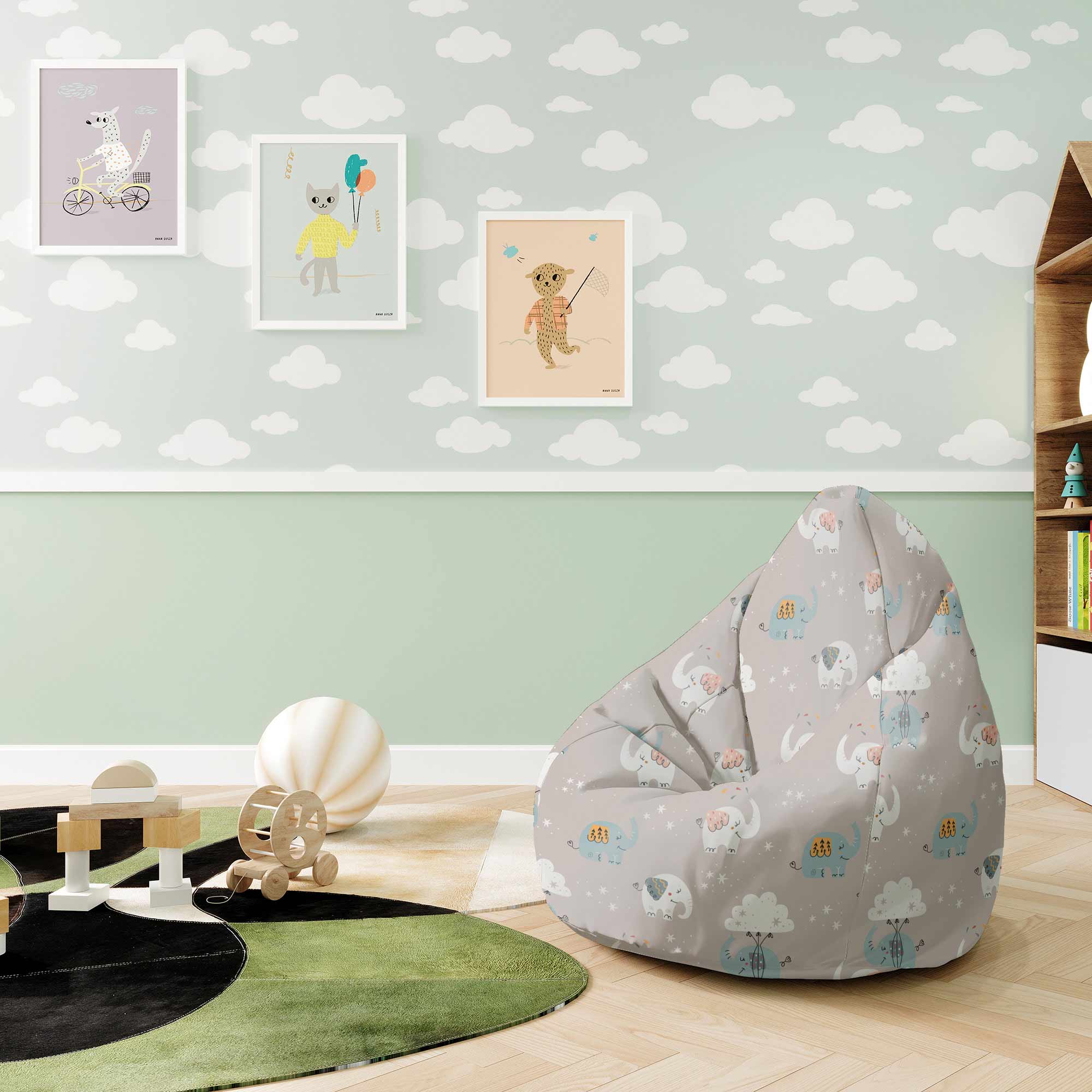 Puf Pearshape Lietajúci Slon-S-Velvet
