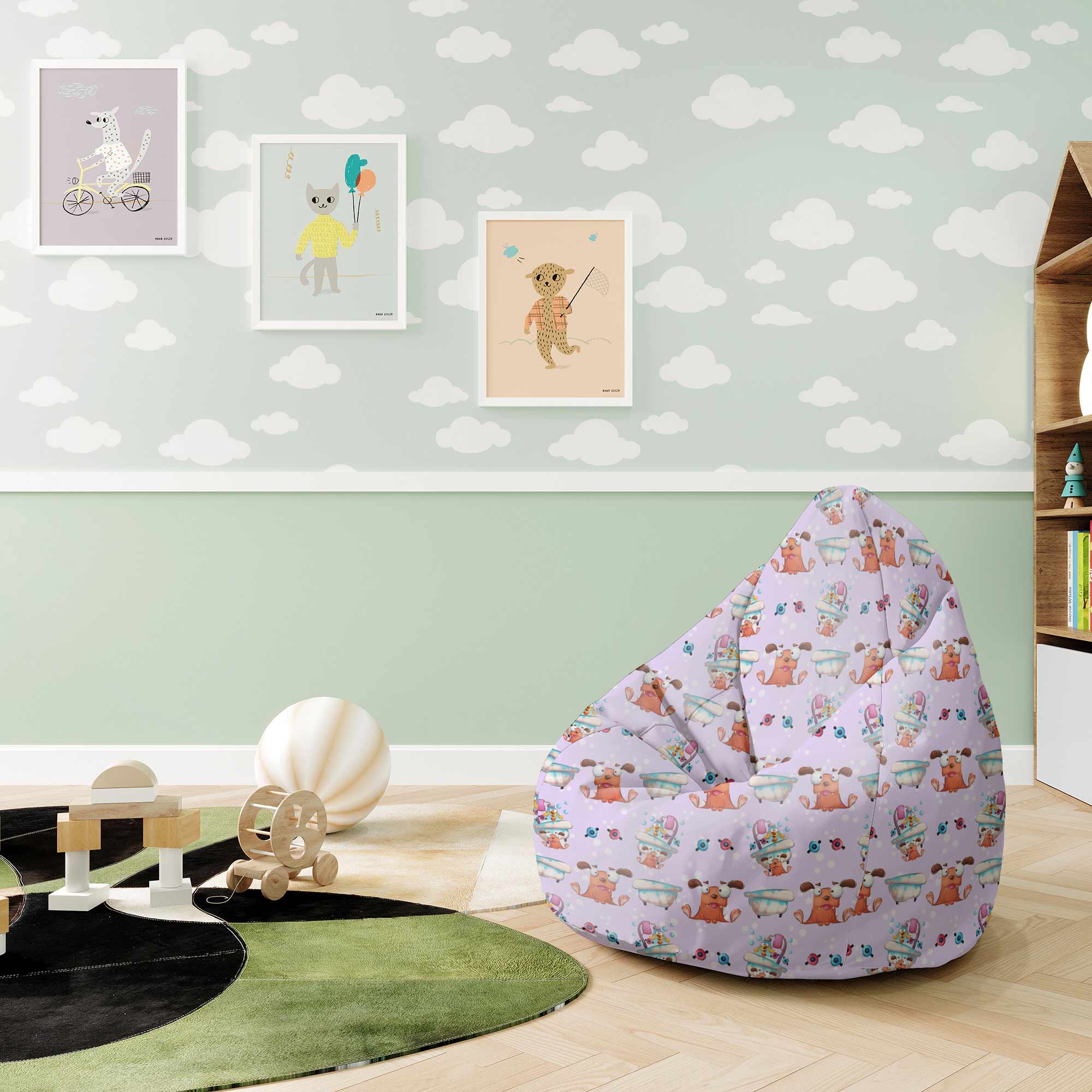 Puf Pearshape Funny Dog in the Bath-S-Velvet