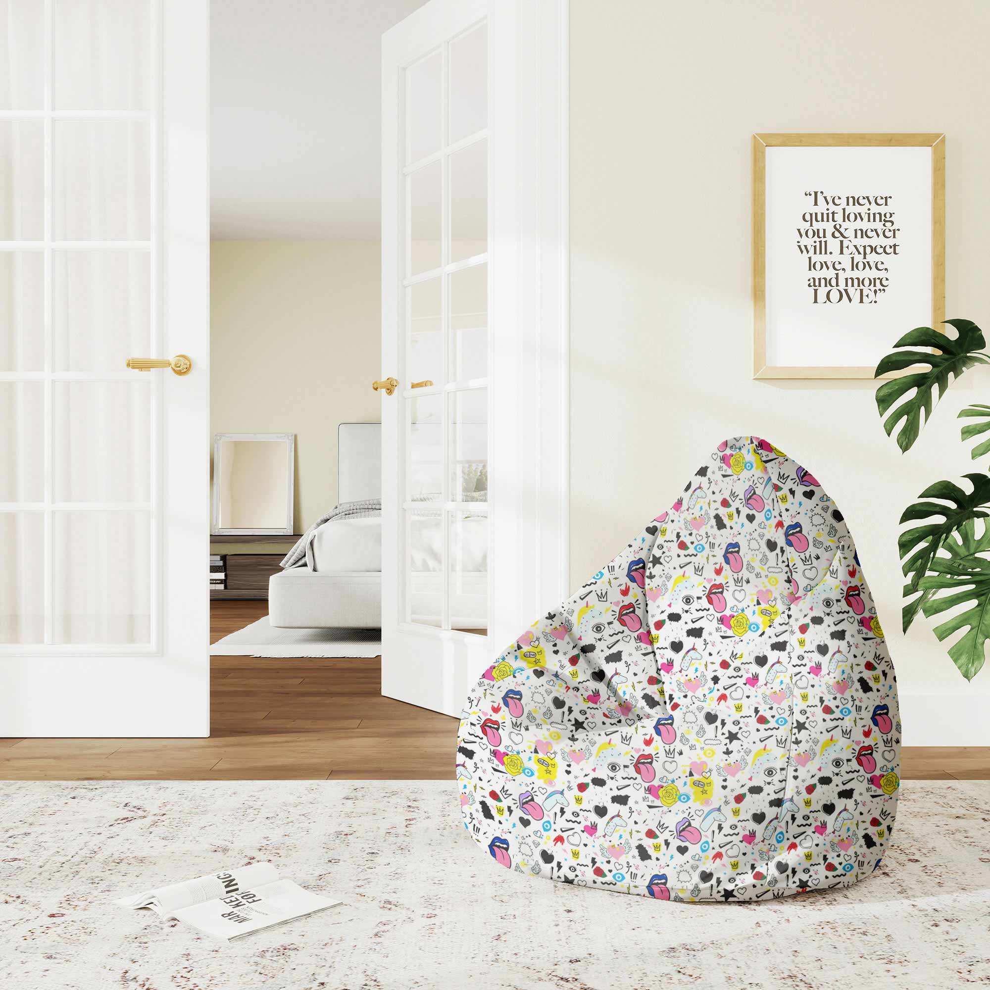 Puf Pearshape Girl Power-M-Oxford