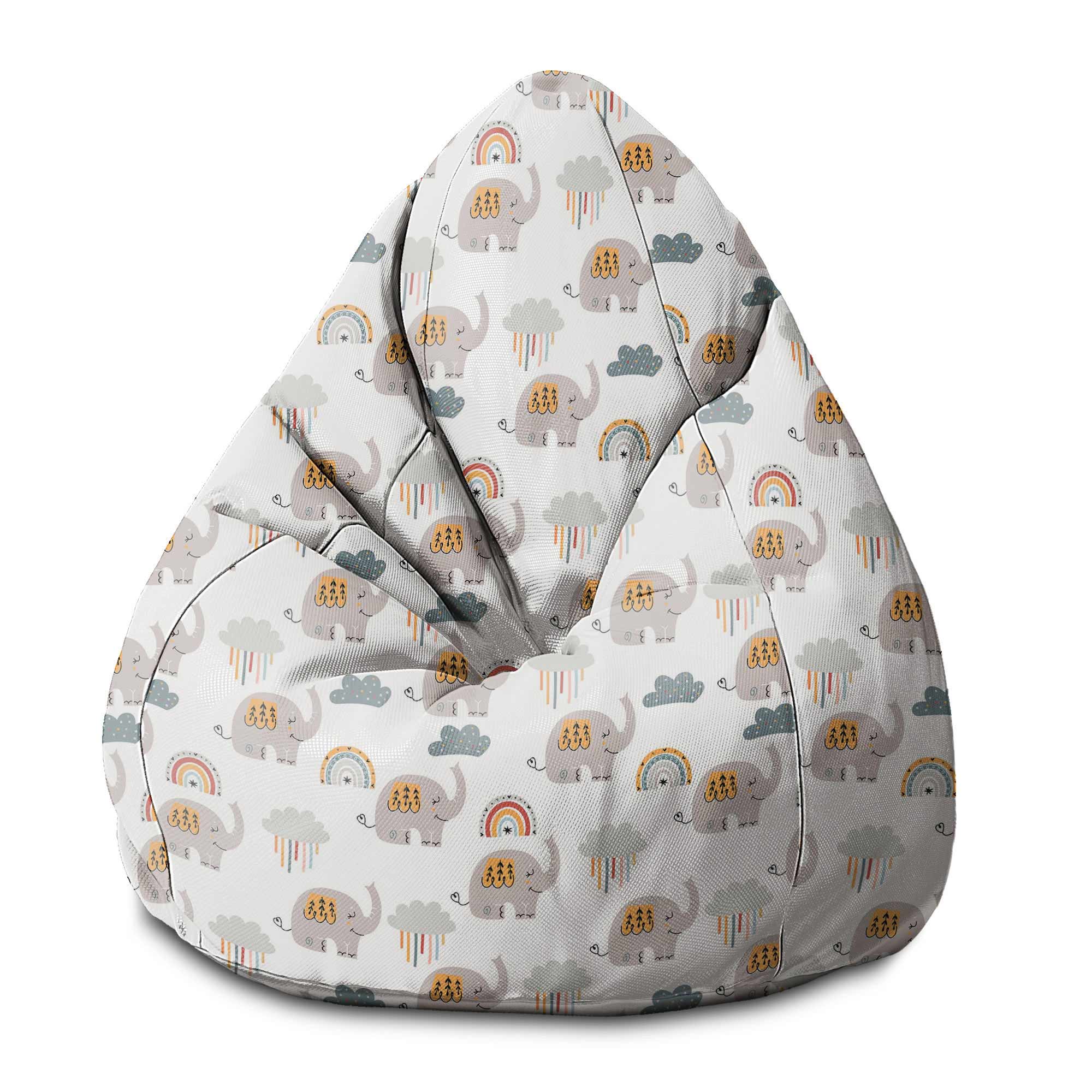 Puf Pearshape Grey Elephant-S-Oxford