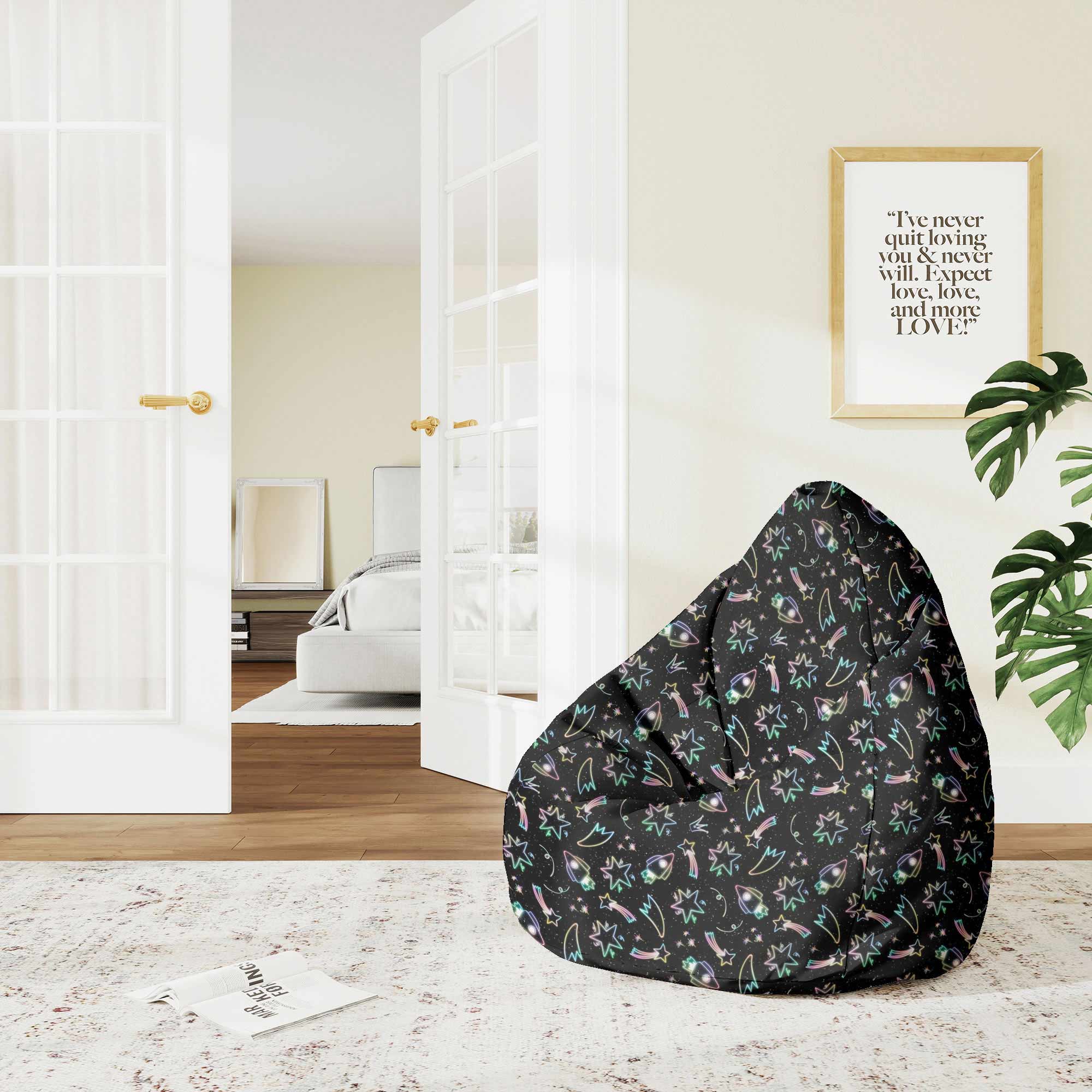 Puf Pearshape Neon Galaxy-M-Velvet