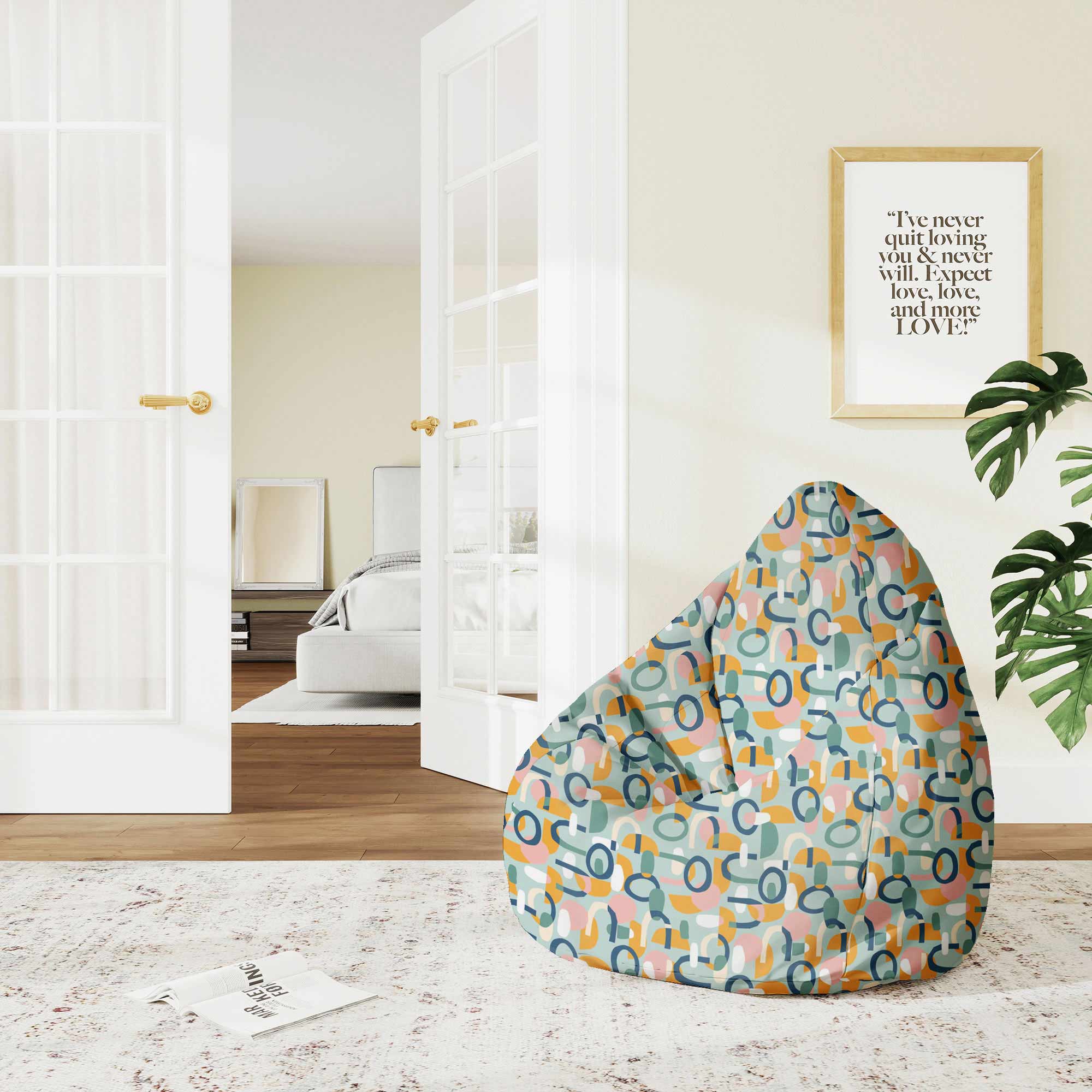 Sedací vak Pearshape Abstract Cut Out-M-Velvet